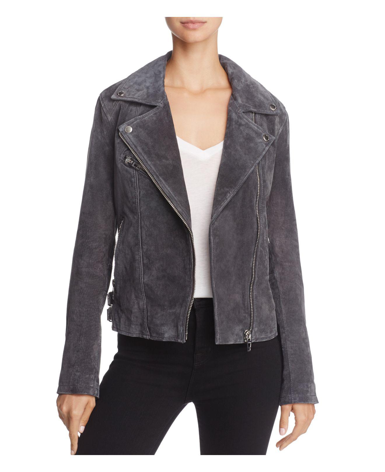 Lyst - Blank Nyc Suede Moto Jacket in Gray