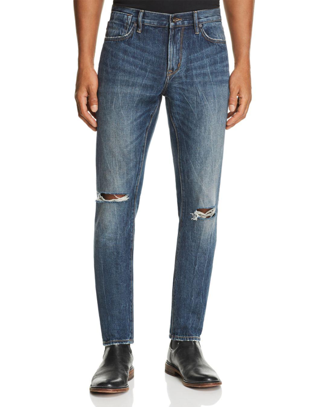 Lyst - John Varvatos Ripped Bowery Straight Slim Fit Jeans In Medium ...