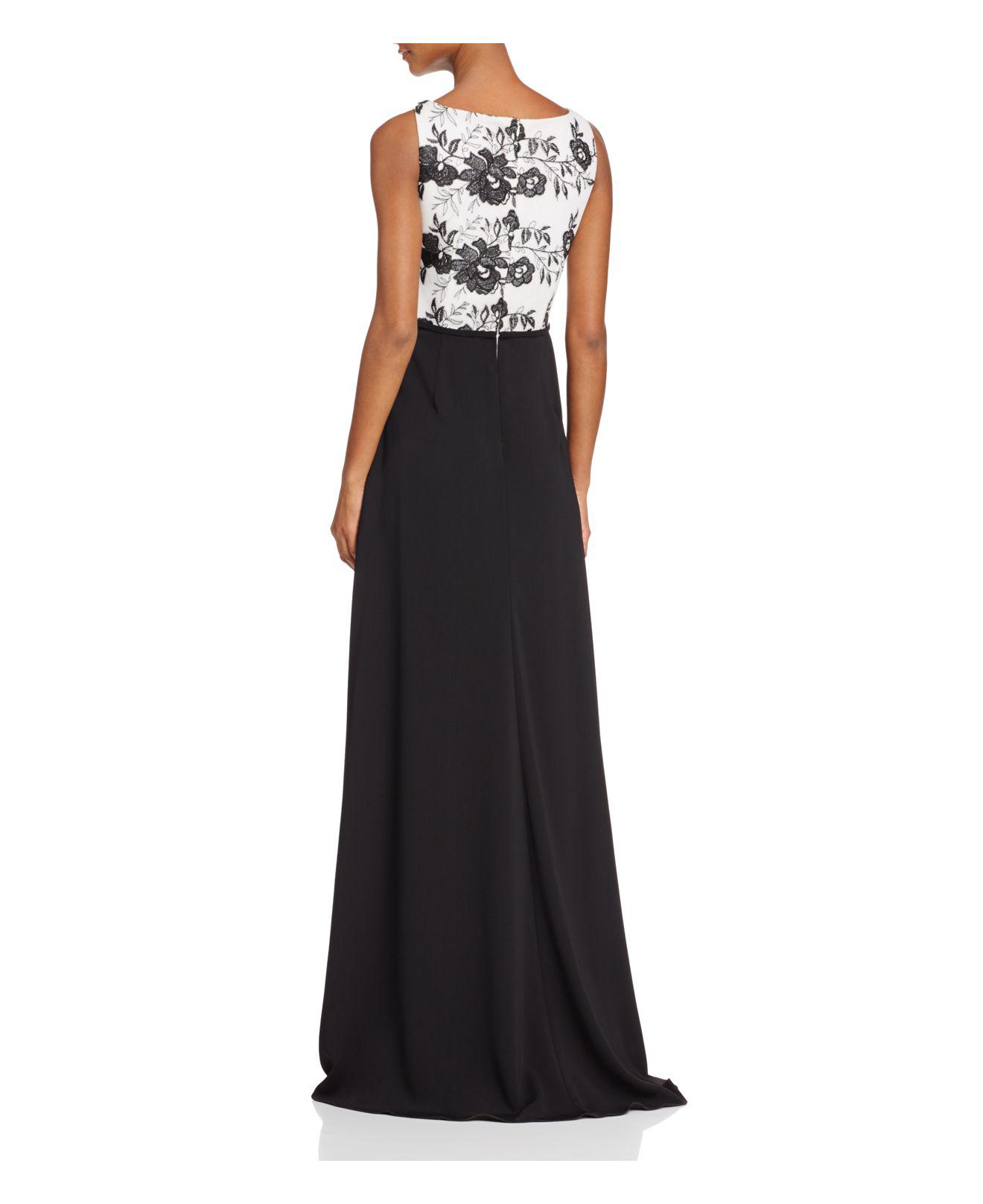 carmen marc valvo infusion floral appliqué gown