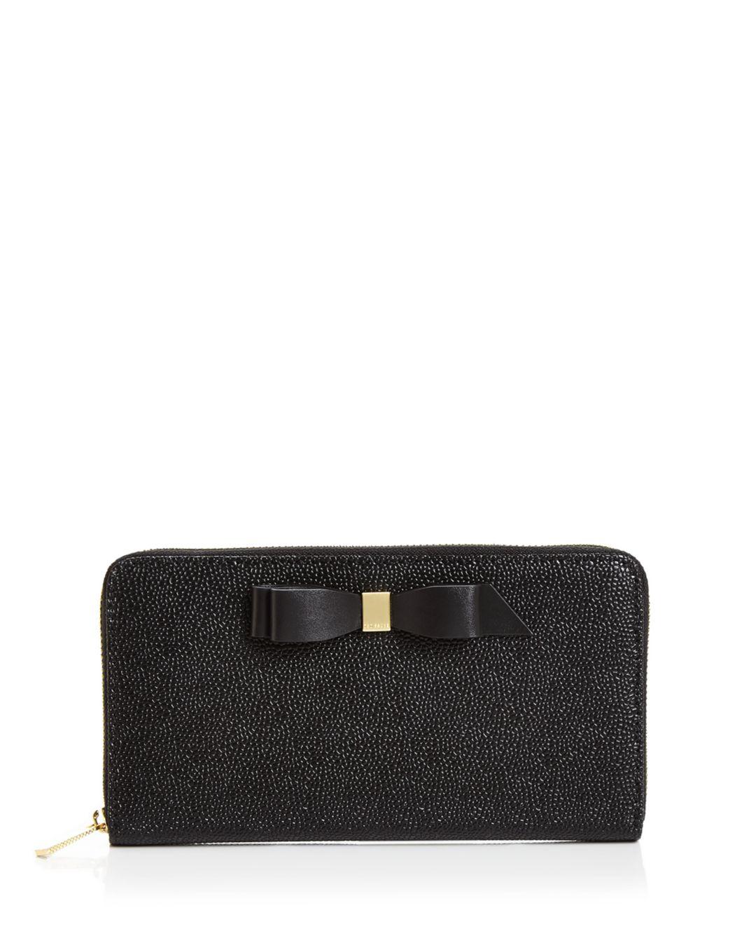 ted baker bow zip around matinee purse