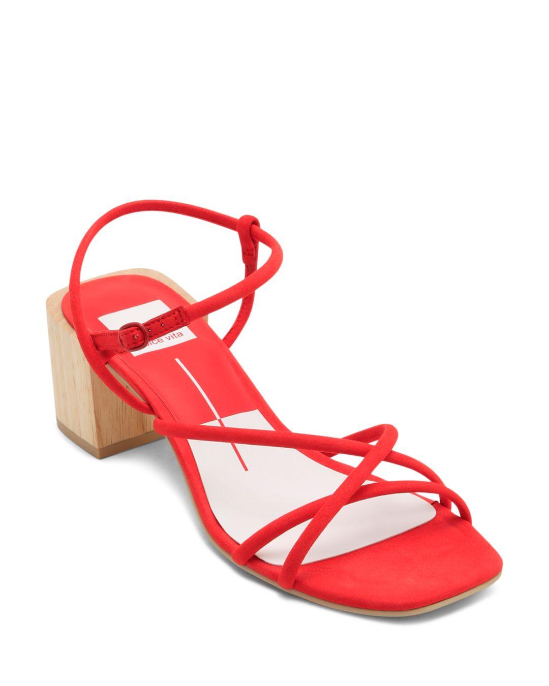 Lyst - Dolce Vita Women's Zayla Wooden Block Heel Sandals in Red