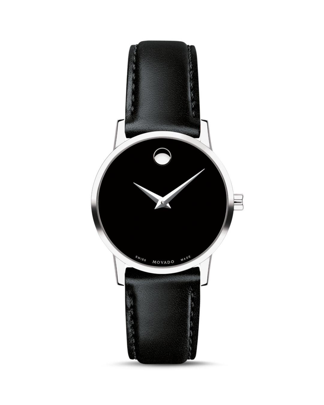 movado watch leather band