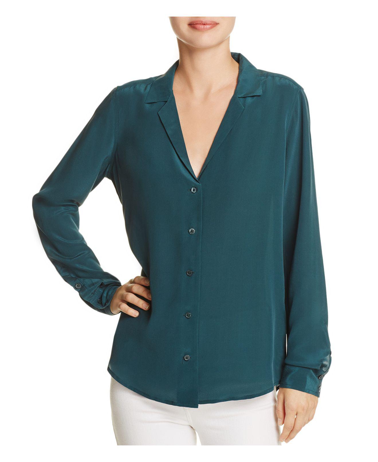 Lyst - Equipment Adalyn Silk Shirt in Green