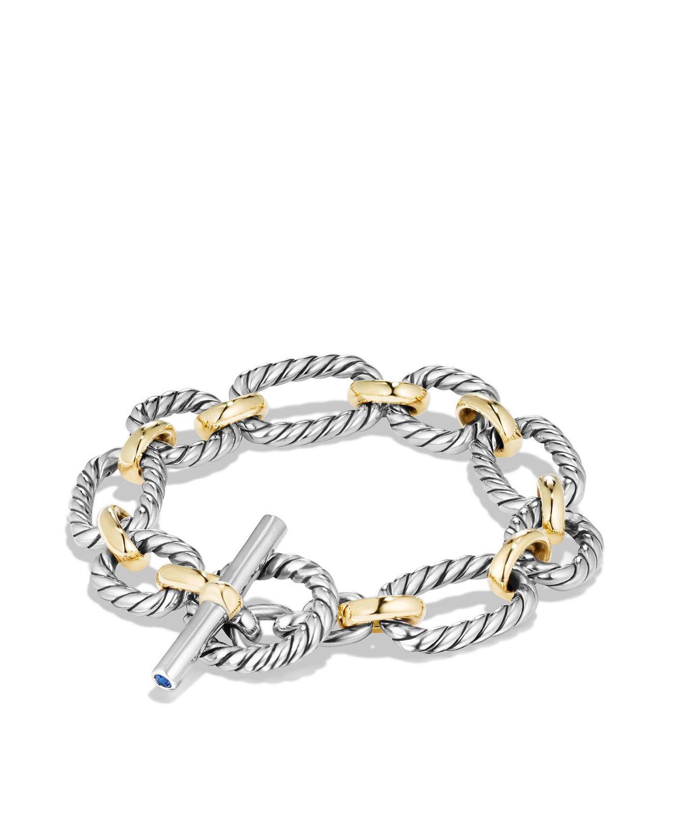 Lyst David Yurman Cushion Chain Link Bracelet With Blue Sapphires And