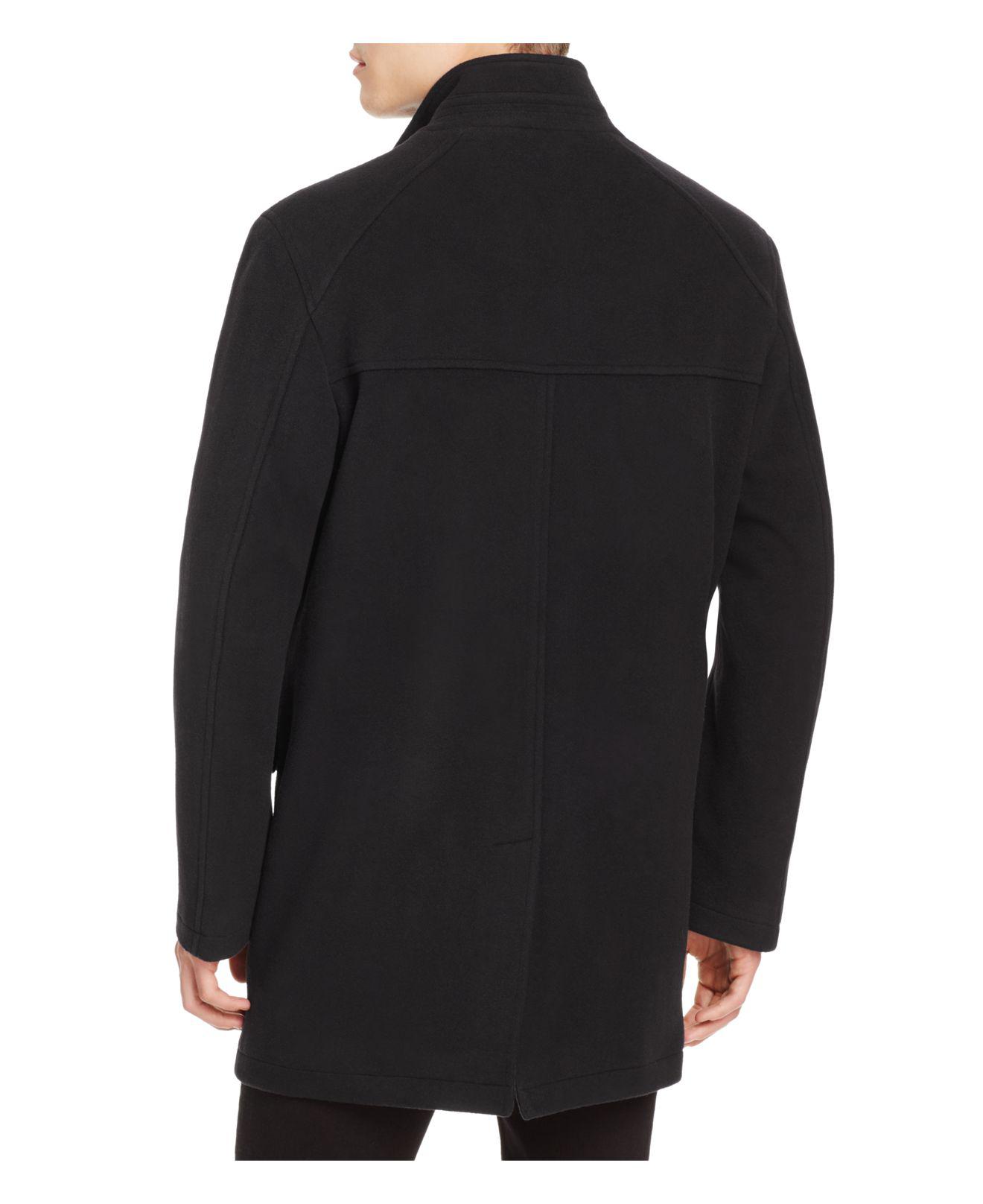 Lyst - Cole haan Wool Cashmere Car Coat in Black for Men