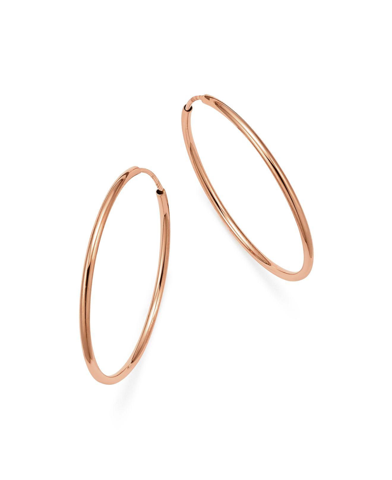 Lyst Bloomingdale S 14k Rose Gold Endless Hoop Earrings In Metallic Bloomingdale S Women Metallic 14k Rose Gold Endless Hoop Earrings