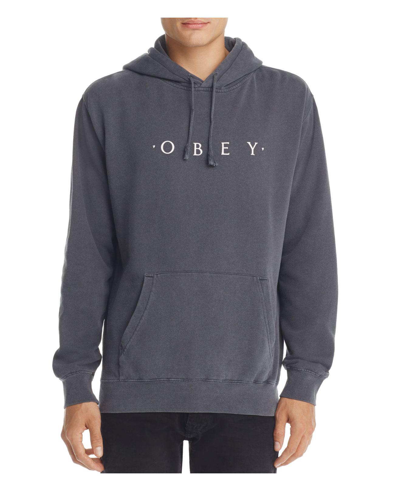 Lyst - Obey Novel Hooded Sweatshirt in Gray for Men