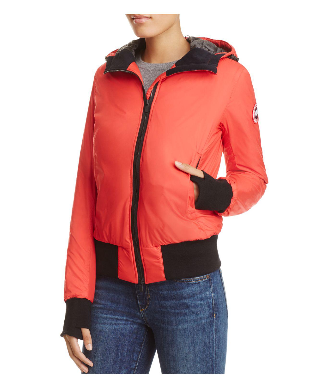 Lyst Canada Goose Dore Hooded Down Bomber Jacket in Red