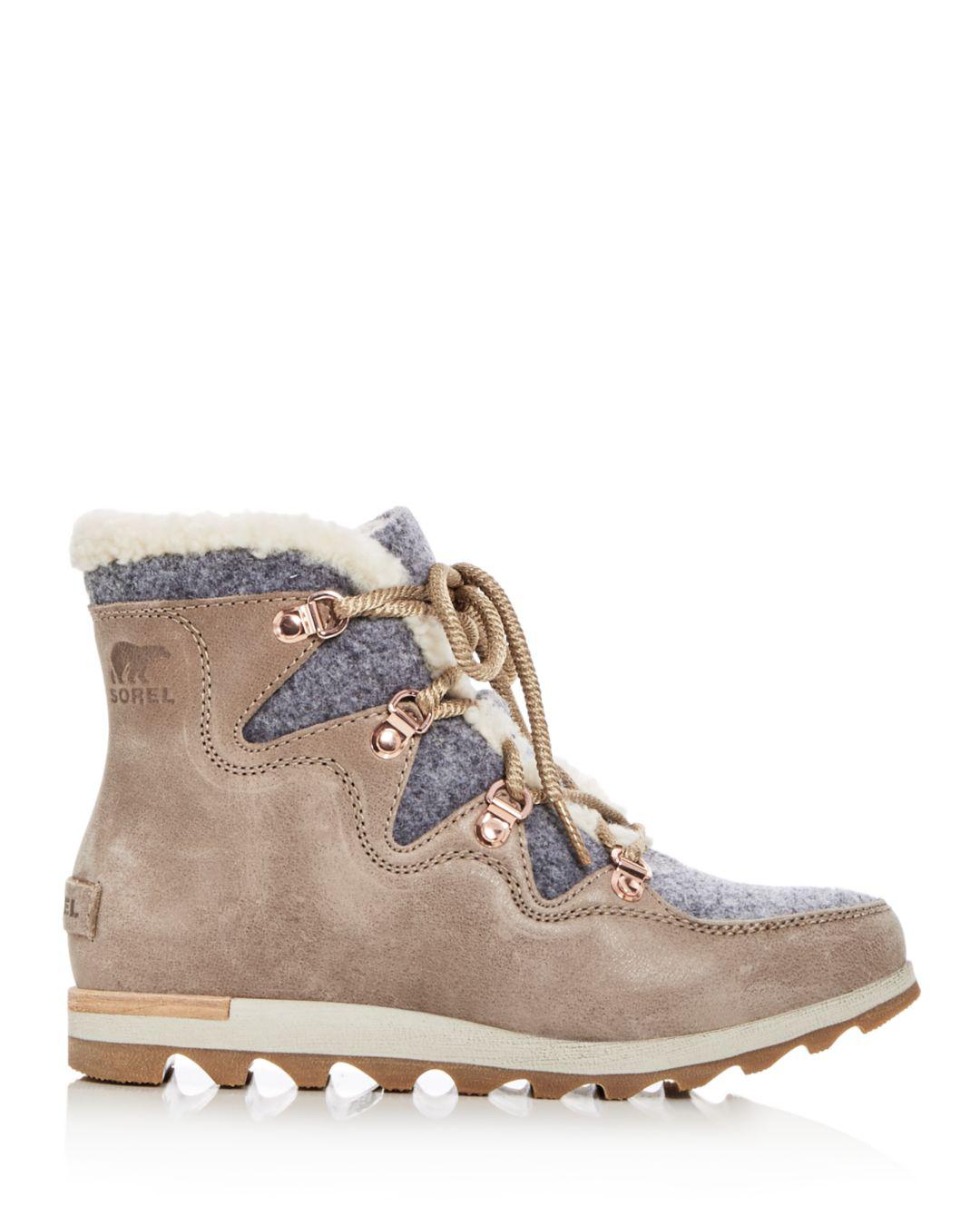 sneakchic alpine shearling & leather boots
