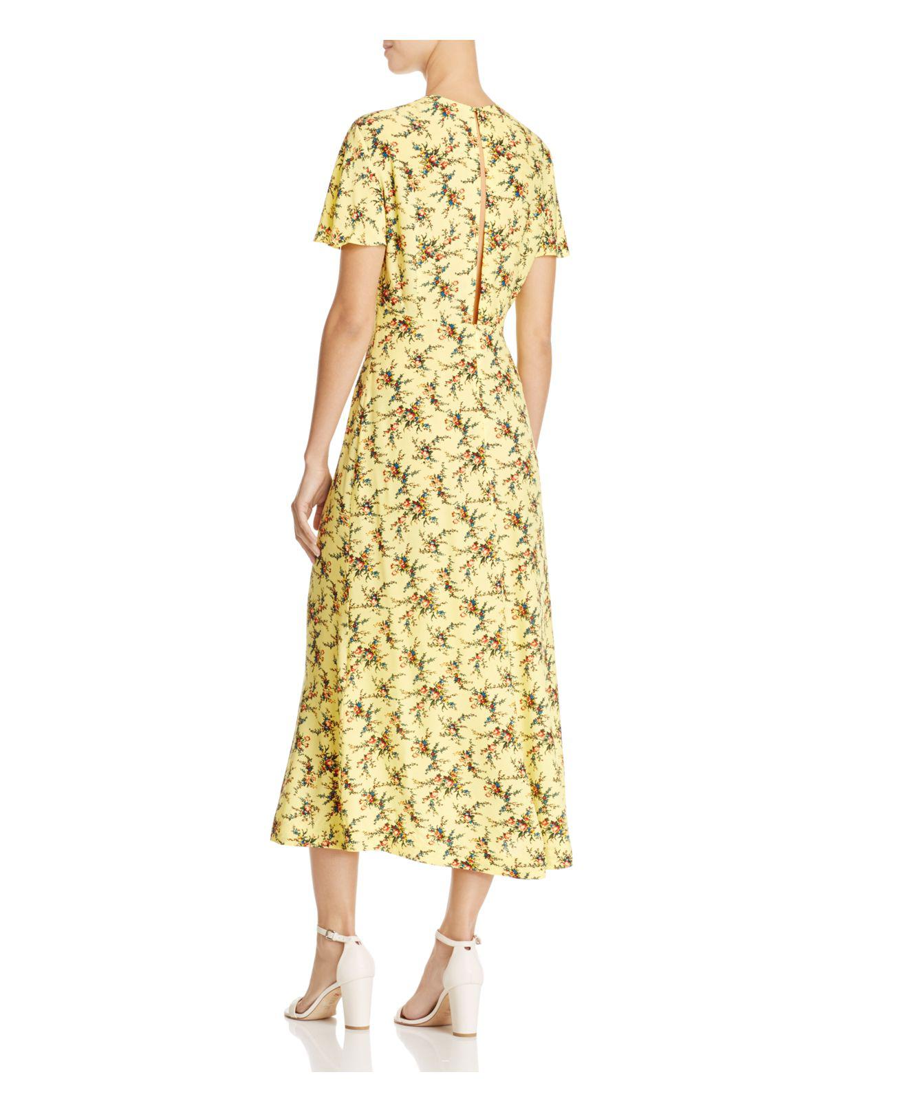 Lyst - Sandro Enis Printed Midi Dress in Yellow