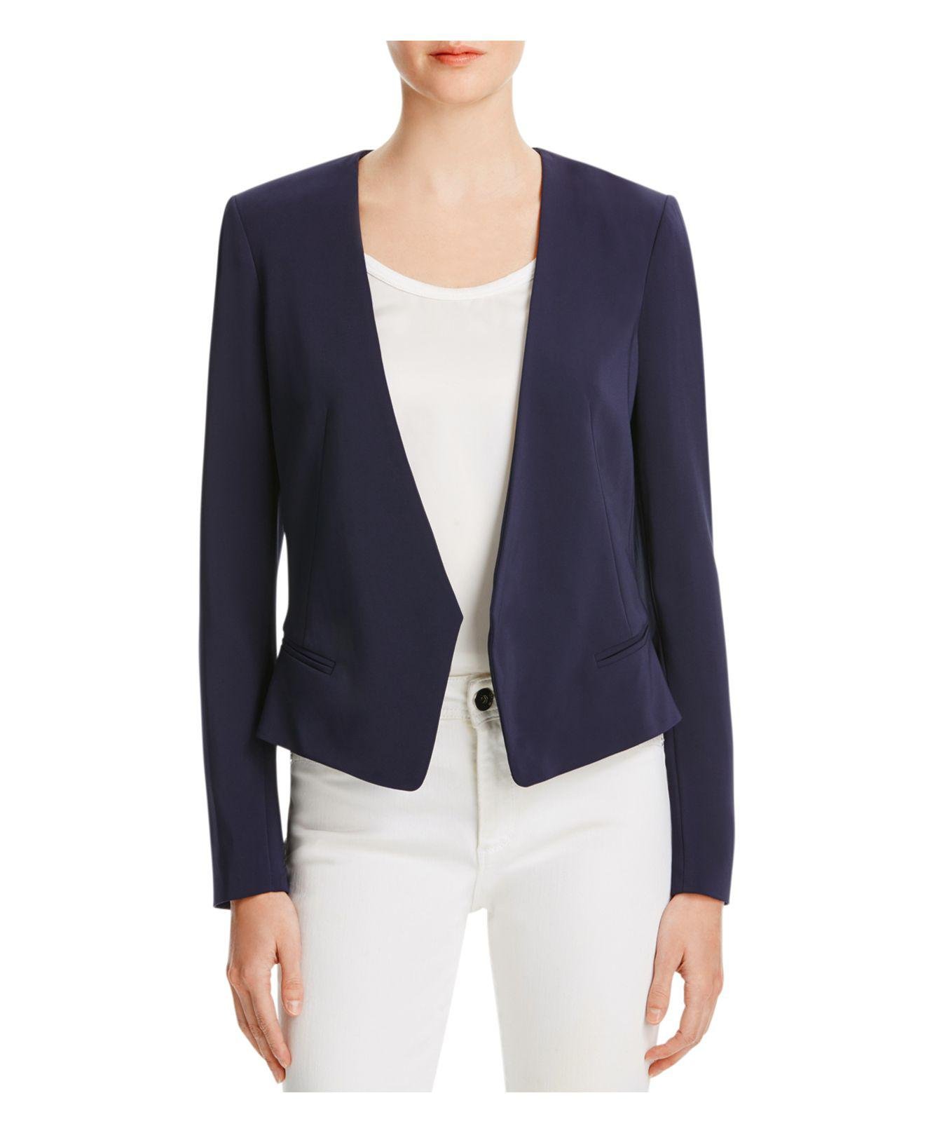 Rebecca taylor Devin Open Front Blazer in Blue | Lyst