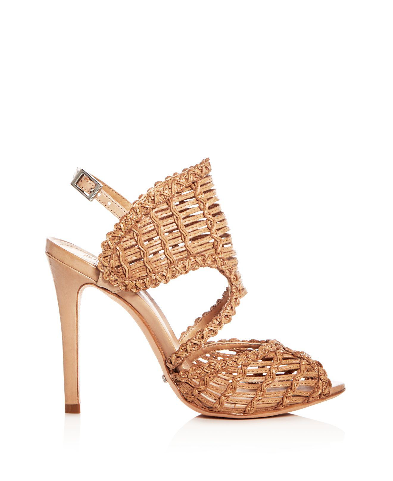 leather caged heels