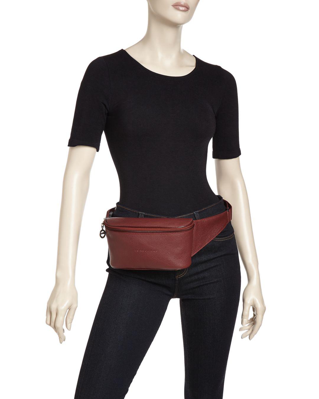 Longchamp Le Foulonné Leather Belt Bag in Red - Lyst