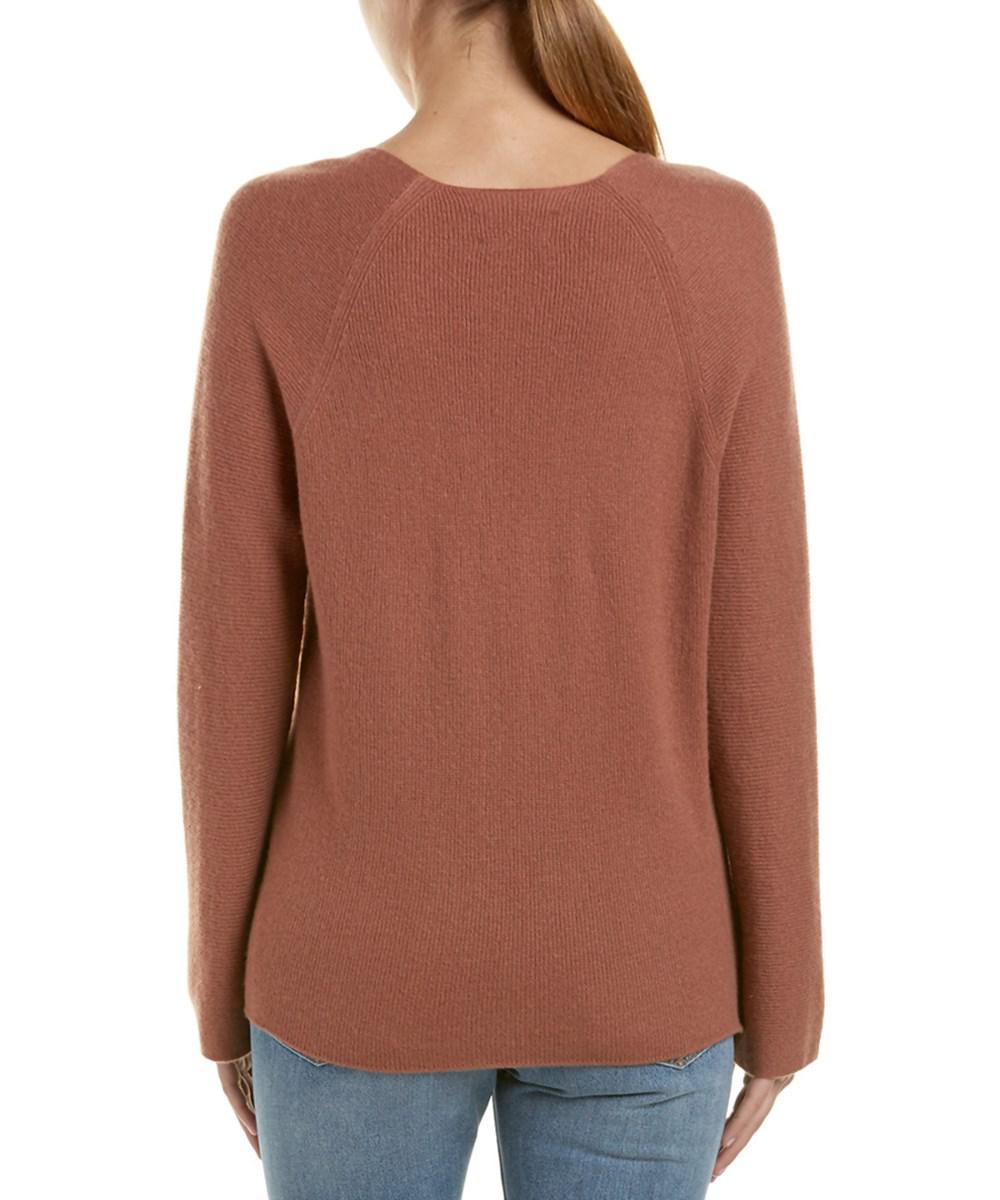 Vince Deep V-neck Cashmere Sweater in Brown | Lyst