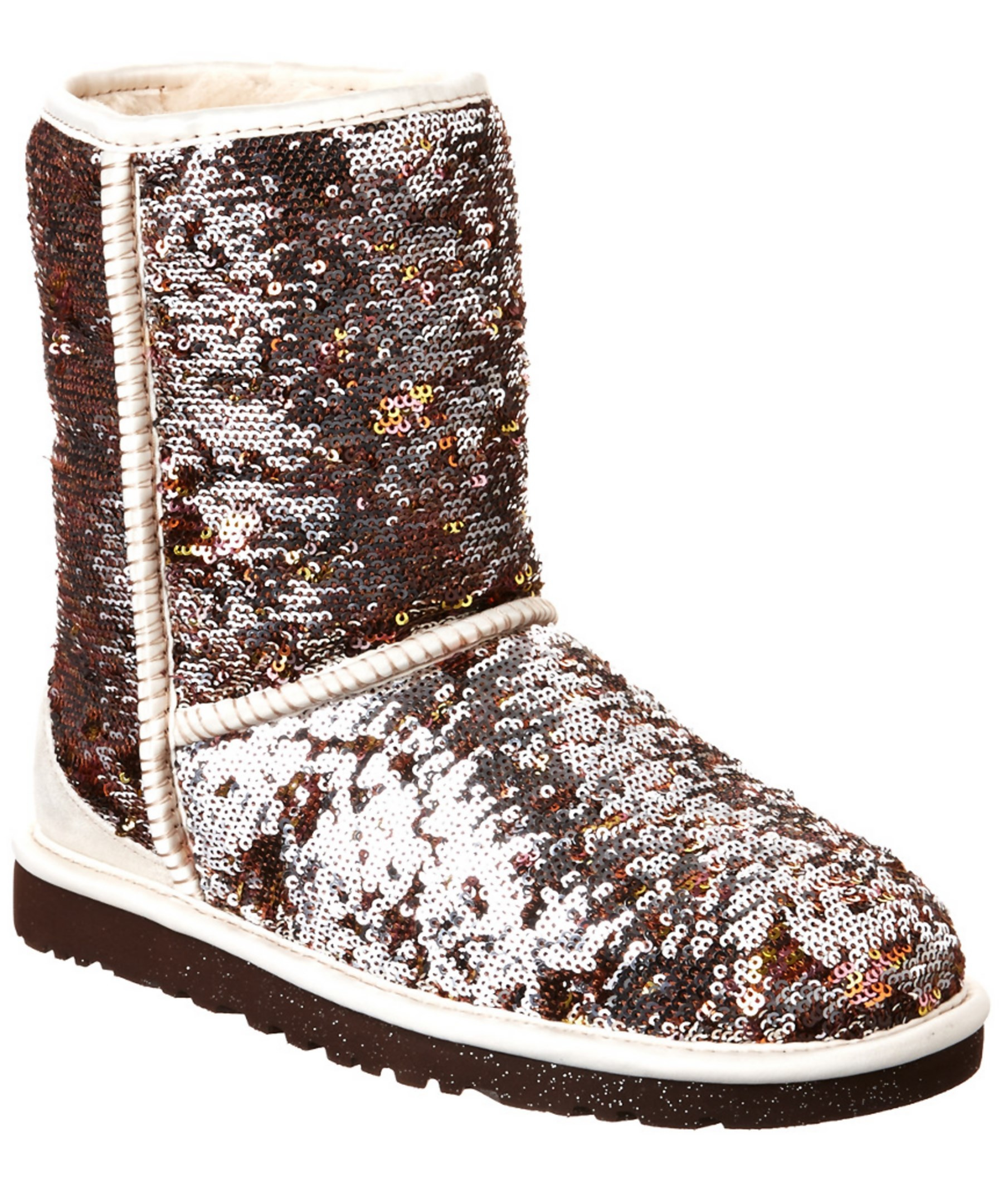 Ugg Classic Short Sparkles Sequin Textile And Suede Boot in Metallic | Lyst