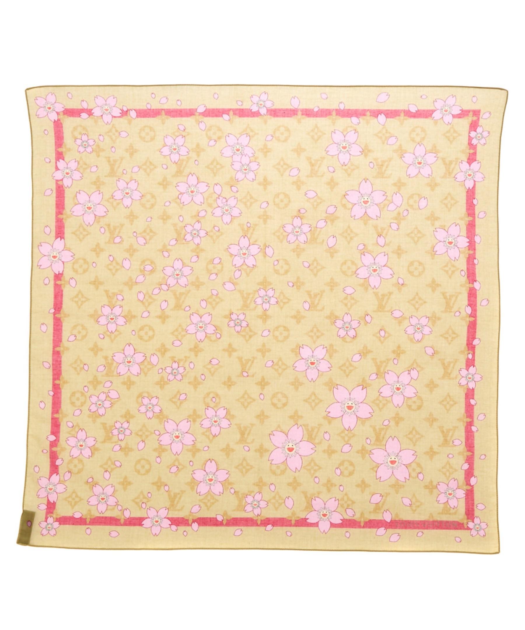 Louis vuitton Limited Edition Takashi Murakami Cherry Blossom Silk Scarf | Lyst