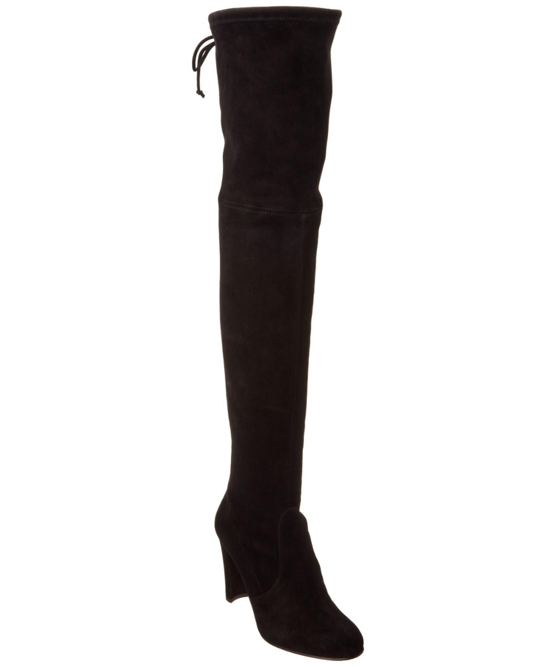 Stuart weitzman Highland Over-the-knee Suede Boot in Black | Lyst