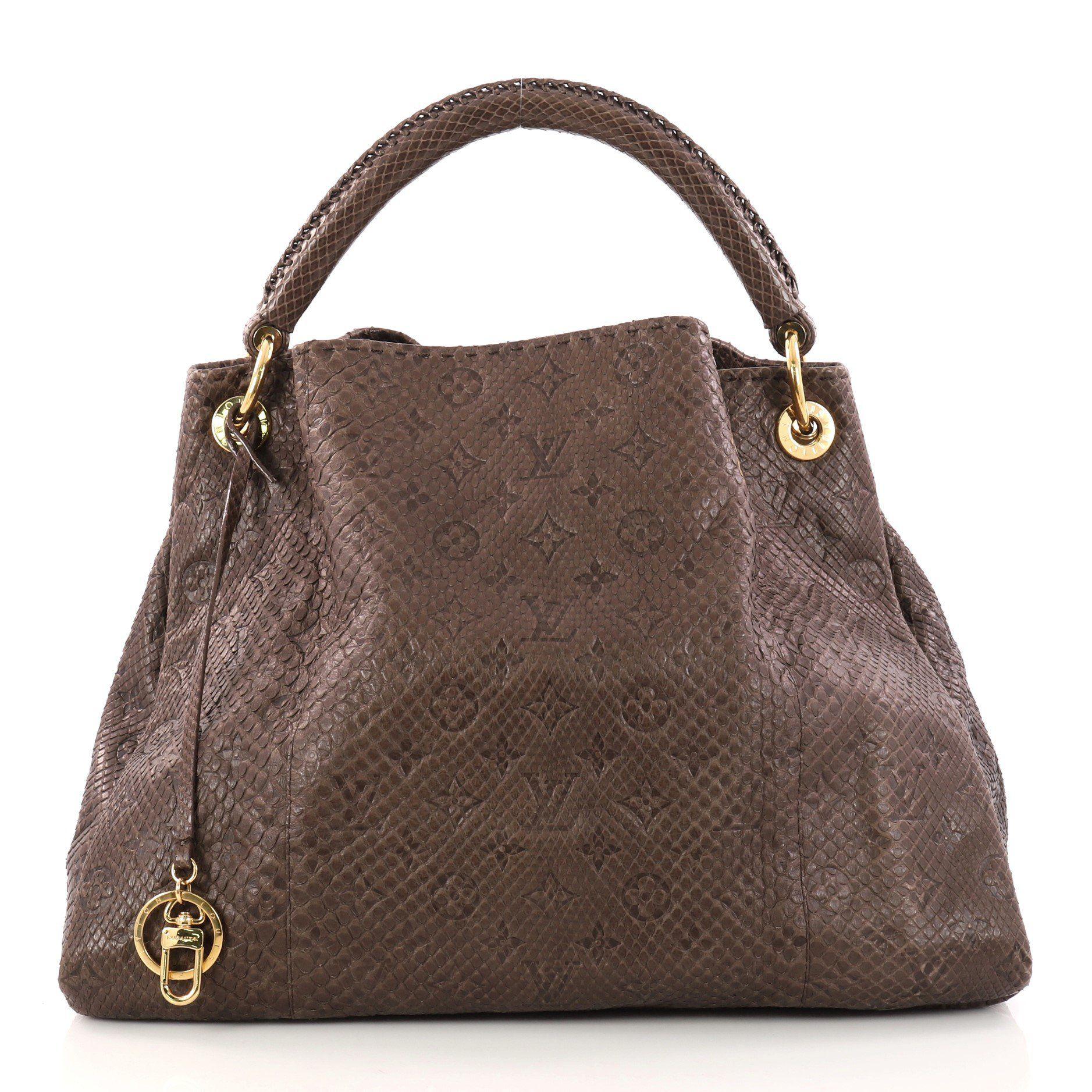 Lyst Louis Vuitton Artsy Handbag Monogram Embossed Python Mm In Brown Louis Vuitton Women S Brown Artsy Handbag