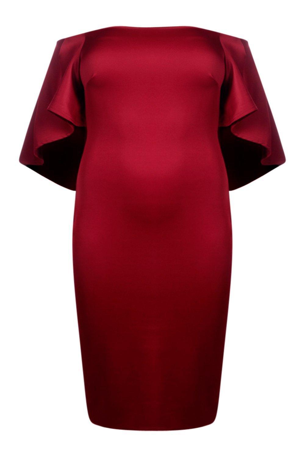 Drape Sleeve Choker Midi Dress