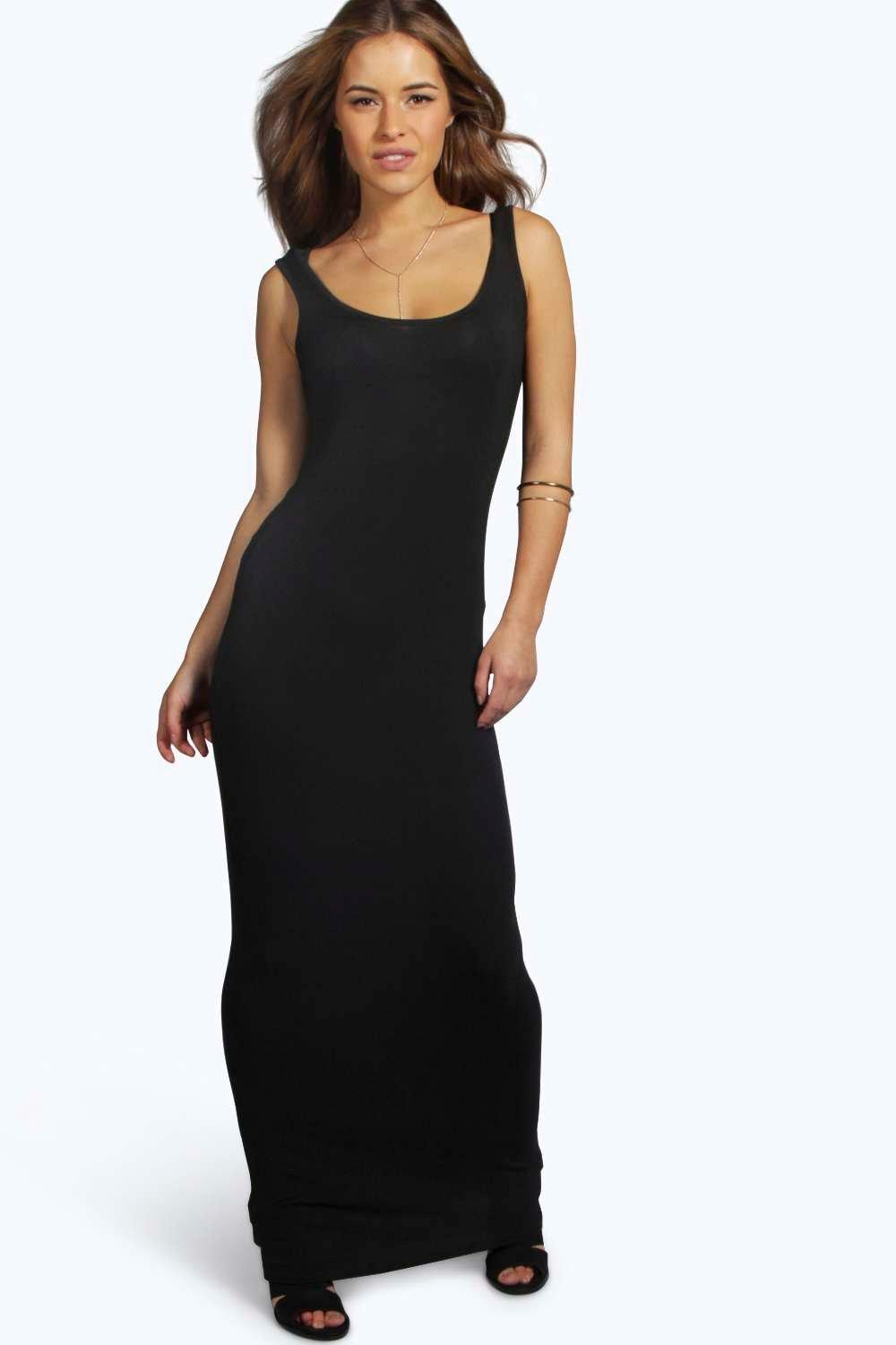 black maxi petite dress