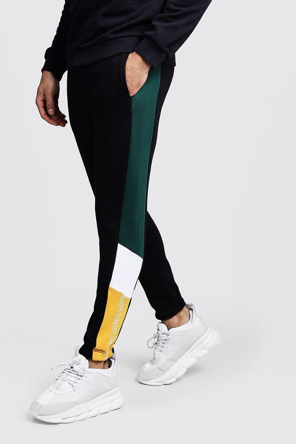 block colour joggers