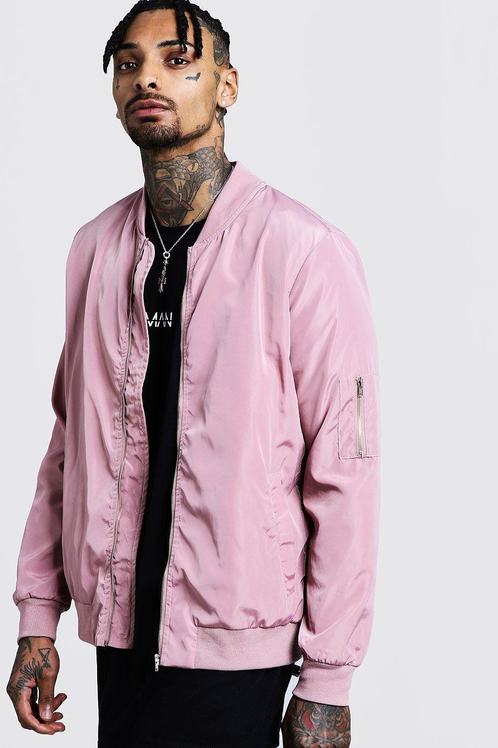 Lyst - Boohoo Ma1 Bomber Jacket in Pink for Men