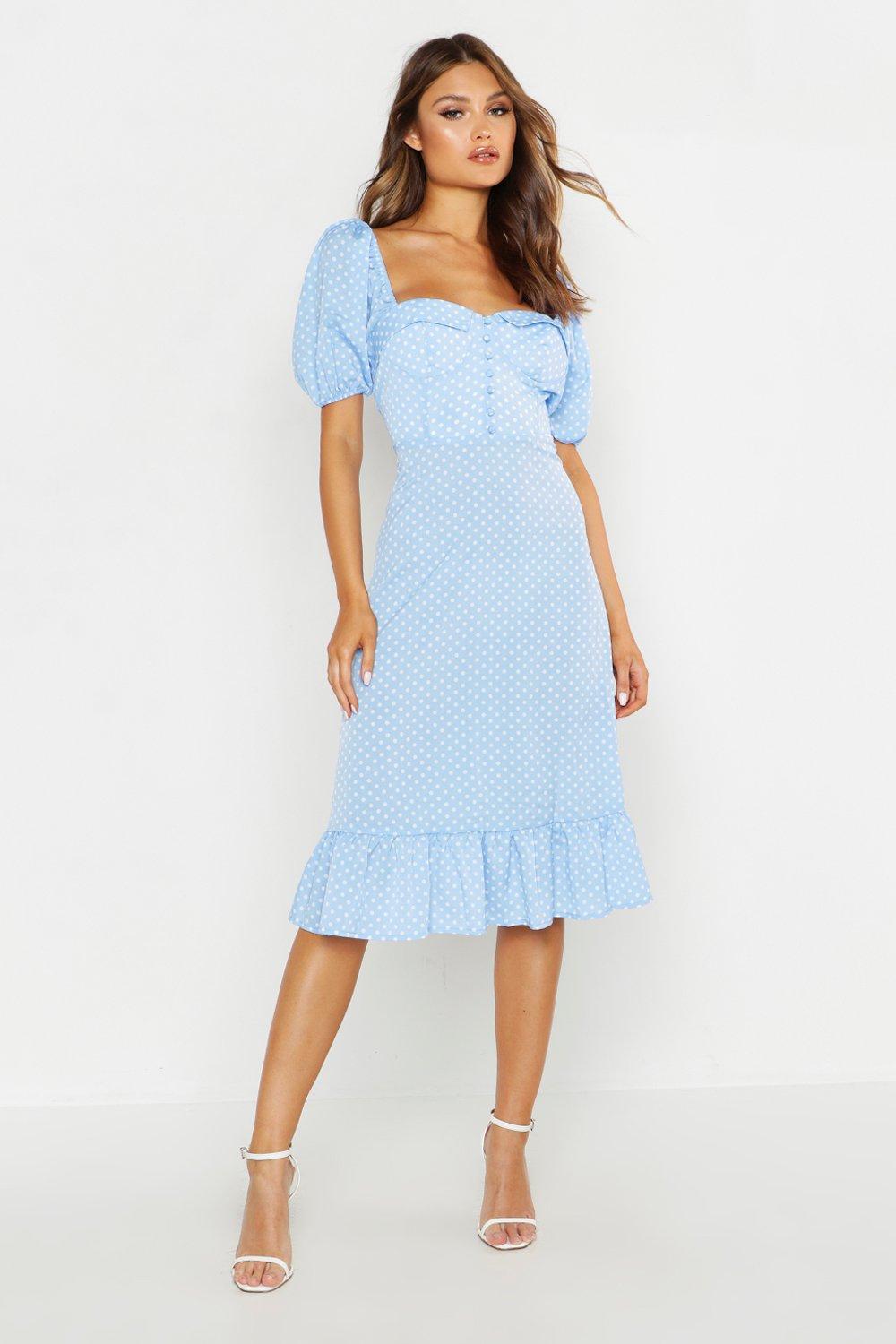 boohoo blue shirt dress