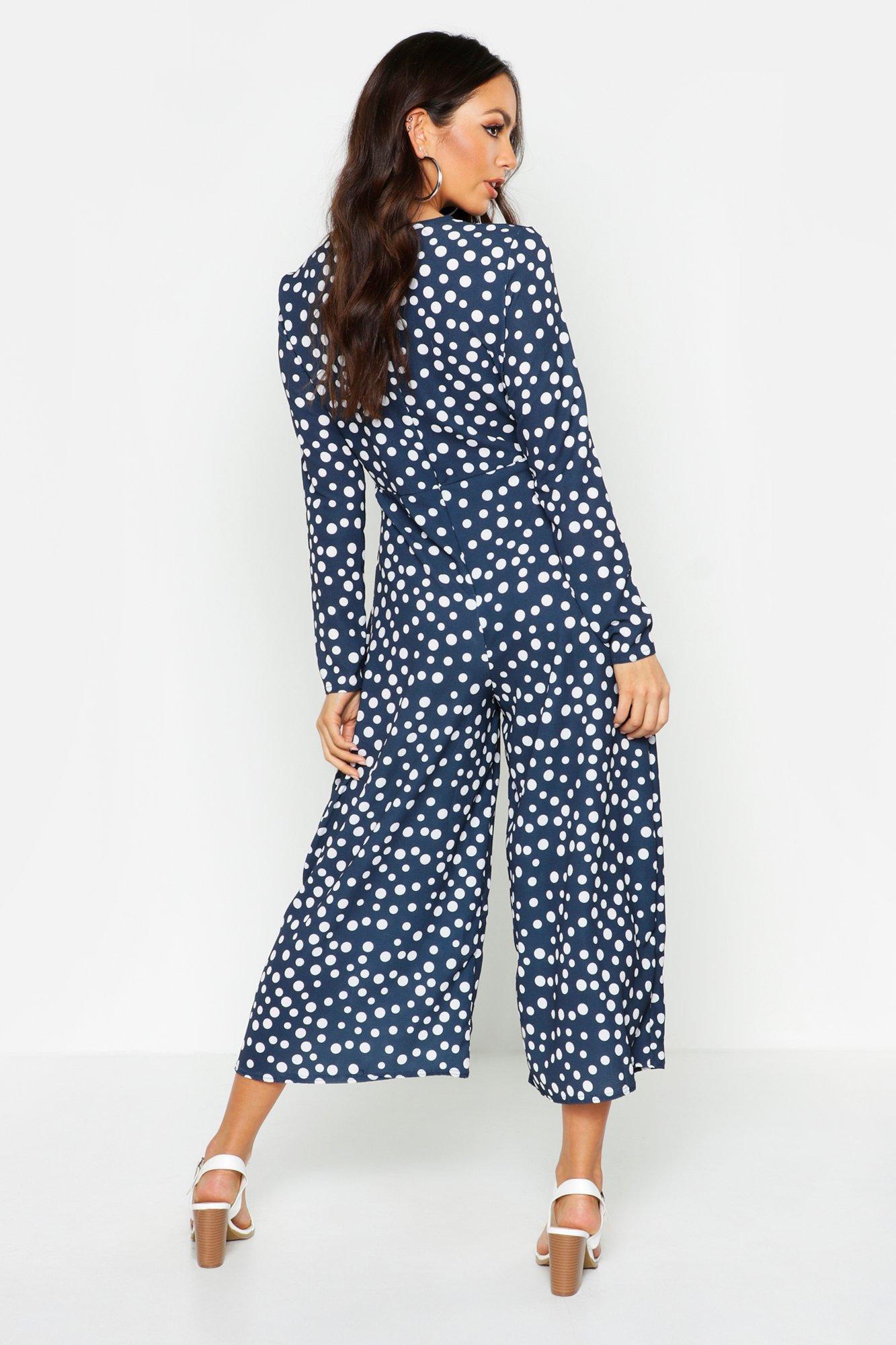 green polka dot jumpsuit