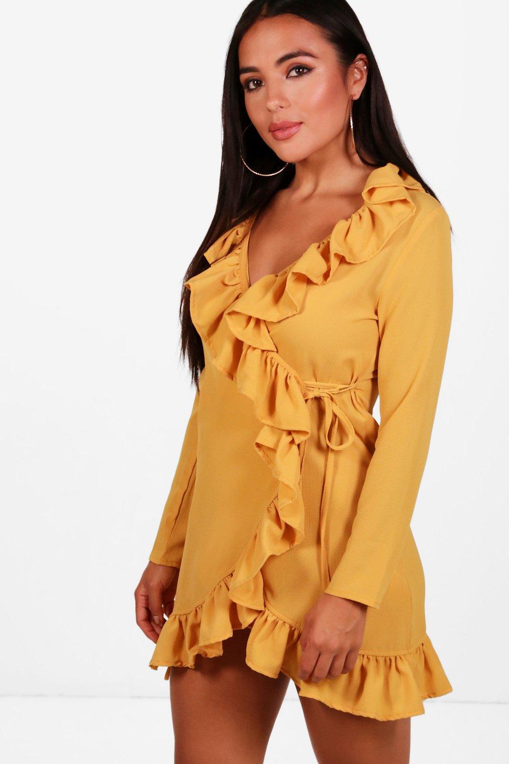 frill wrap dress