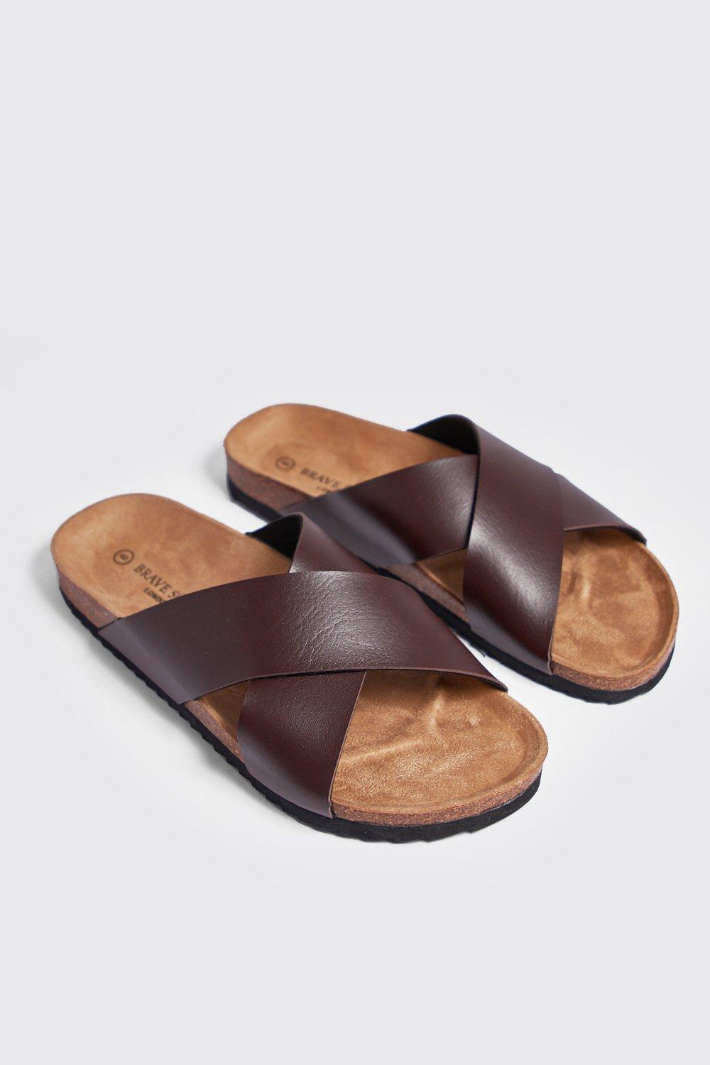 brown sandals boohoo