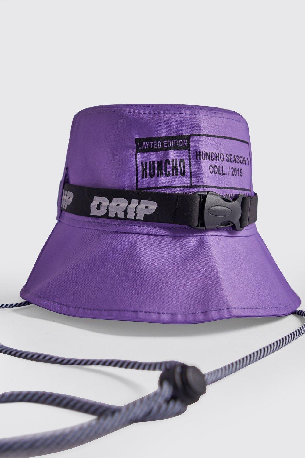 BoohooMAN Quavo Drip Tape Bucket Hat in Purple for Men - Lyst