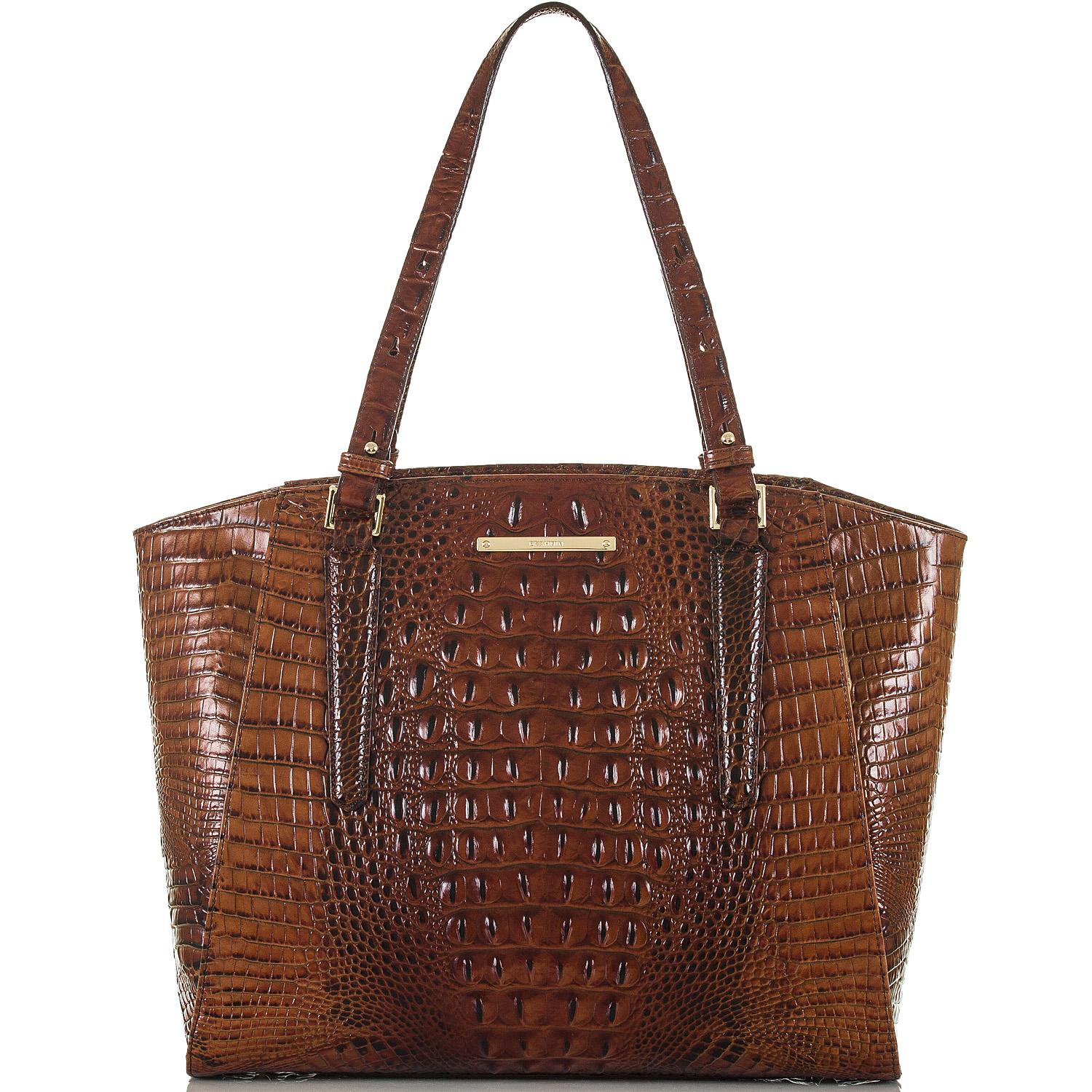 Brahmin Paris Embossed Leather Business Tote in Brown - Save 3% | Lyst