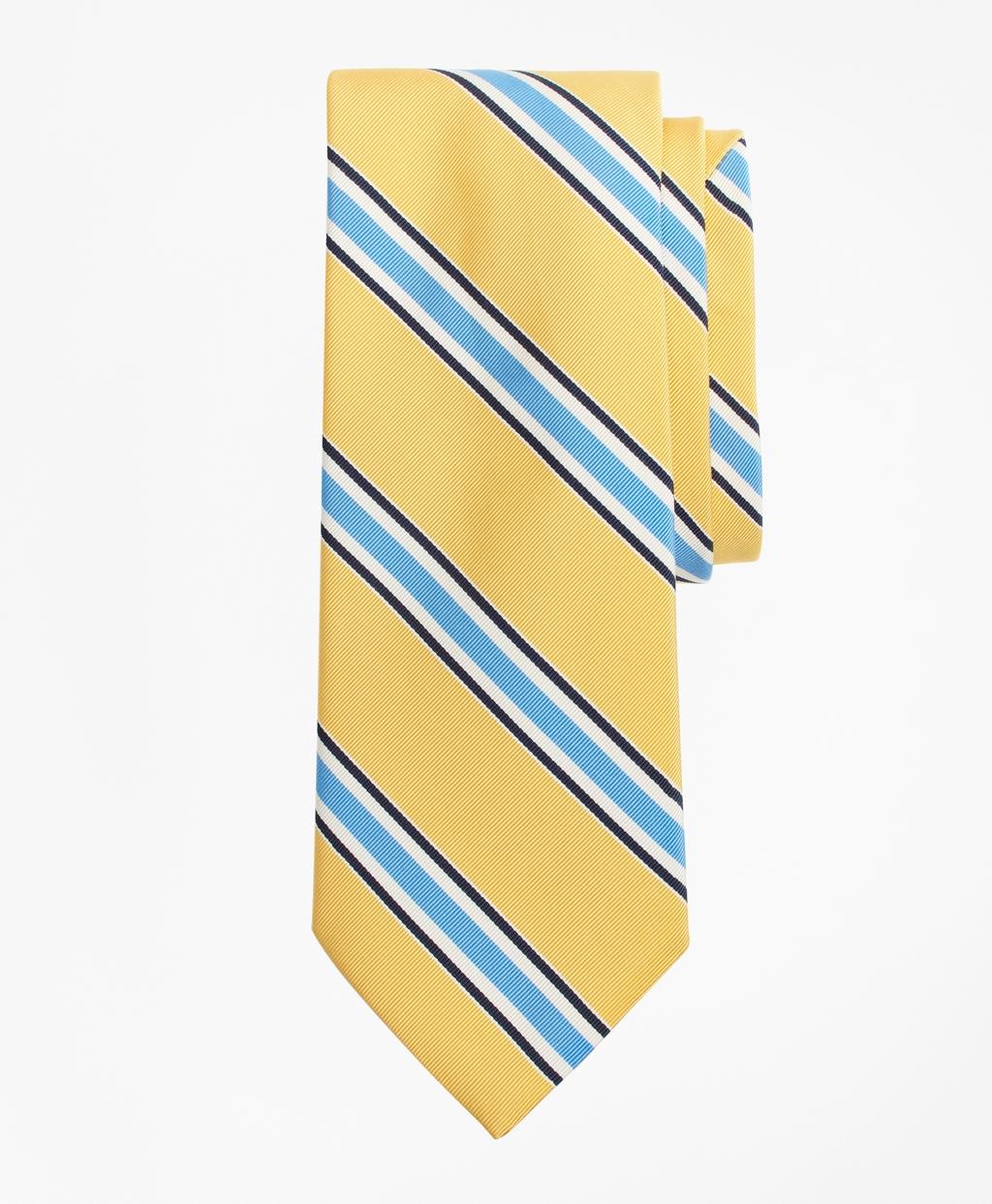Lyst Brooks Brothers Threecolor Stripe Tie in Yellow for Men