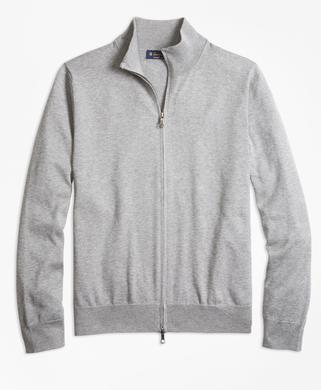 Lyst - Brooks Brothers Supima® Cotton Full-zip Cardigan in Gray for Men