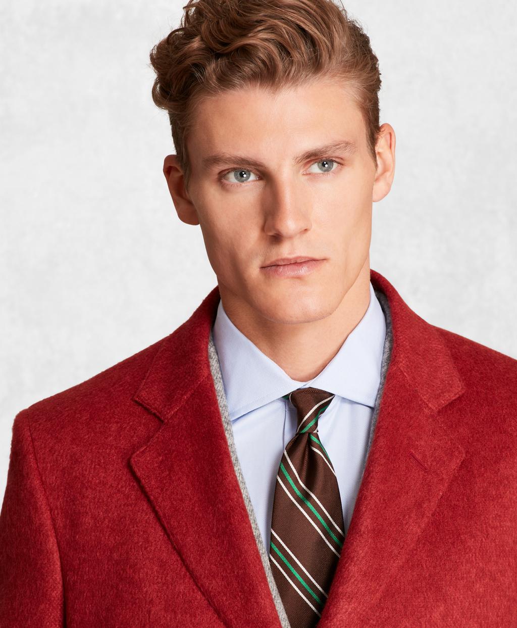 Brooks Brothers Silk Golden Fleece Camel Hair Topcoat in Red for Men