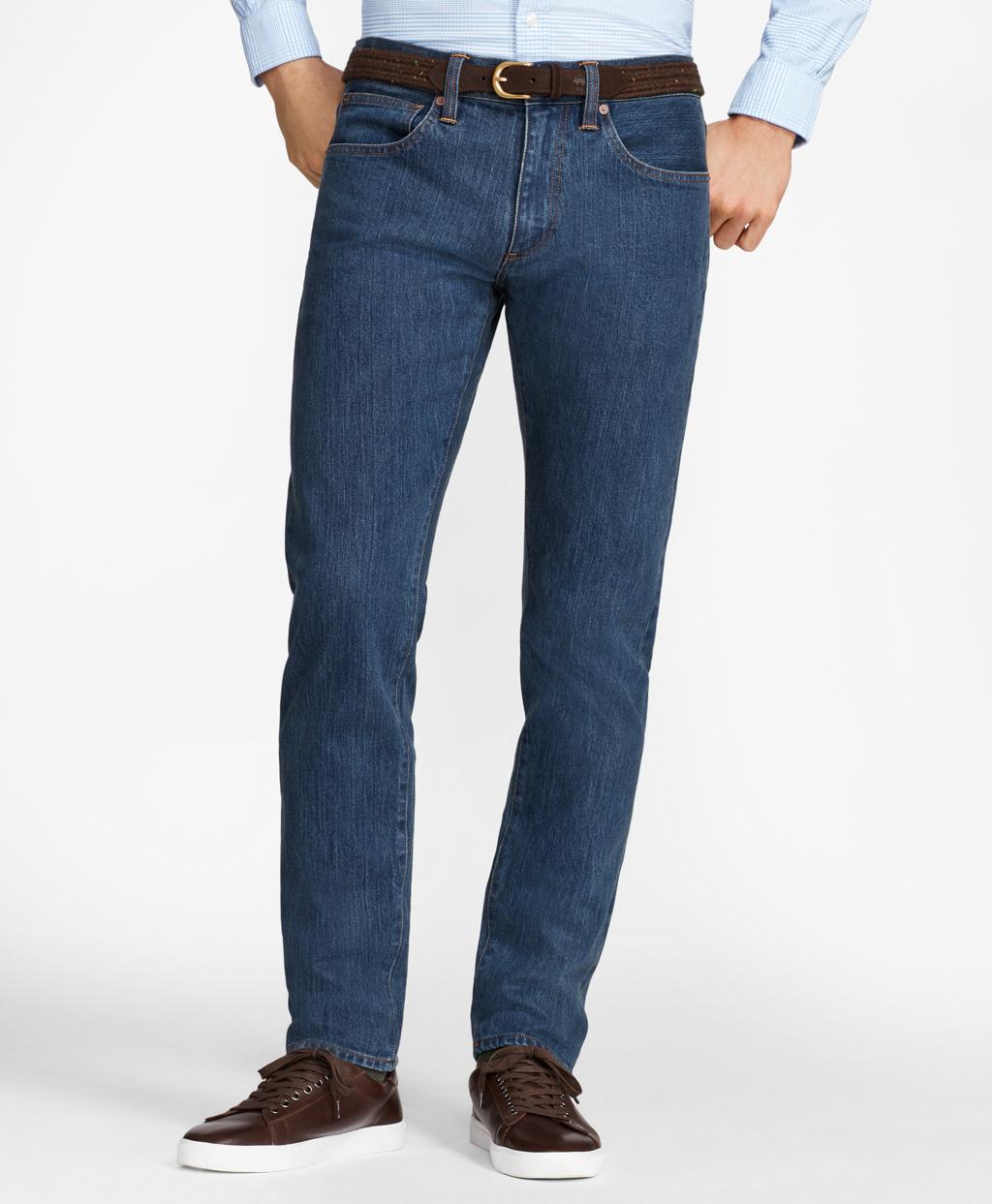Lyst Brooks Brothers 116 Slim Stretch Jeans In Indigo Denim in Blue