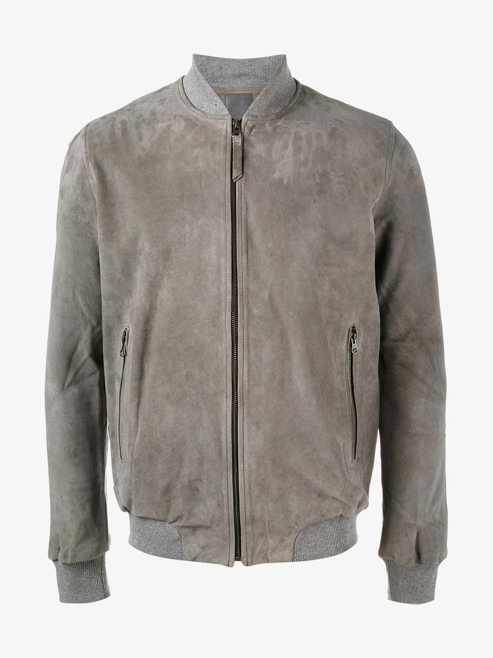 Lyst - Lot78 Classic Bomber Jacket in Gray for Men