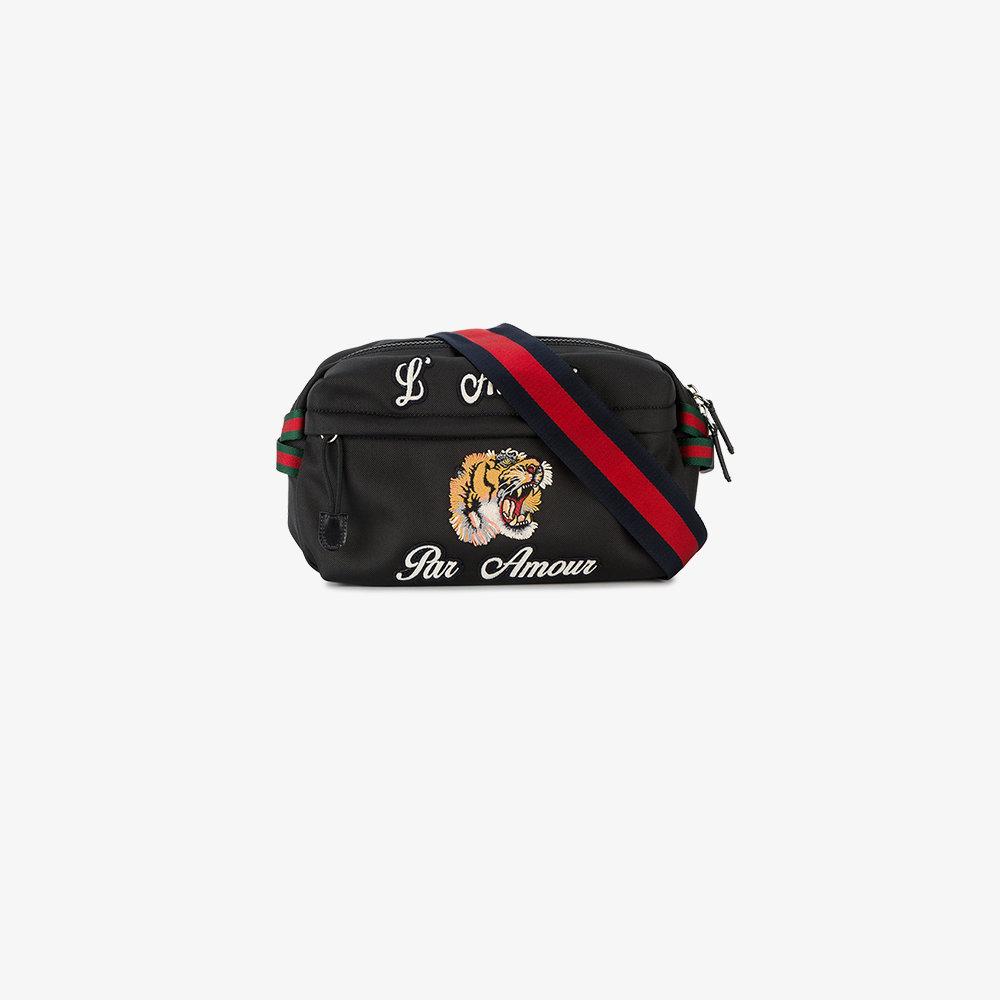 black gucci tiger bag