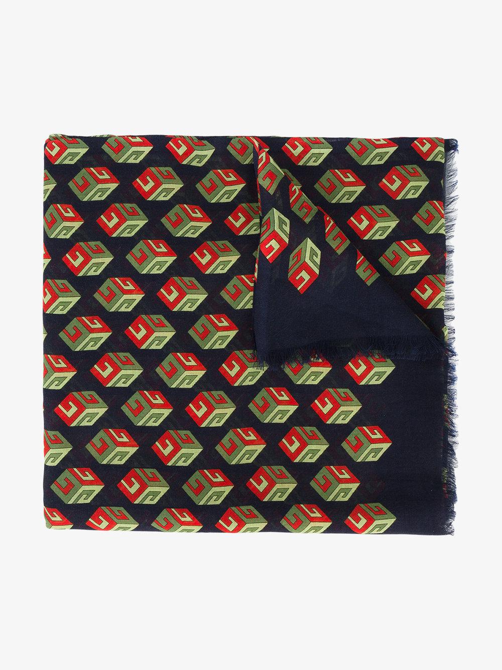 Lyst Gucci Wallpaper Gg Print Cube Scarf In Blue For Men