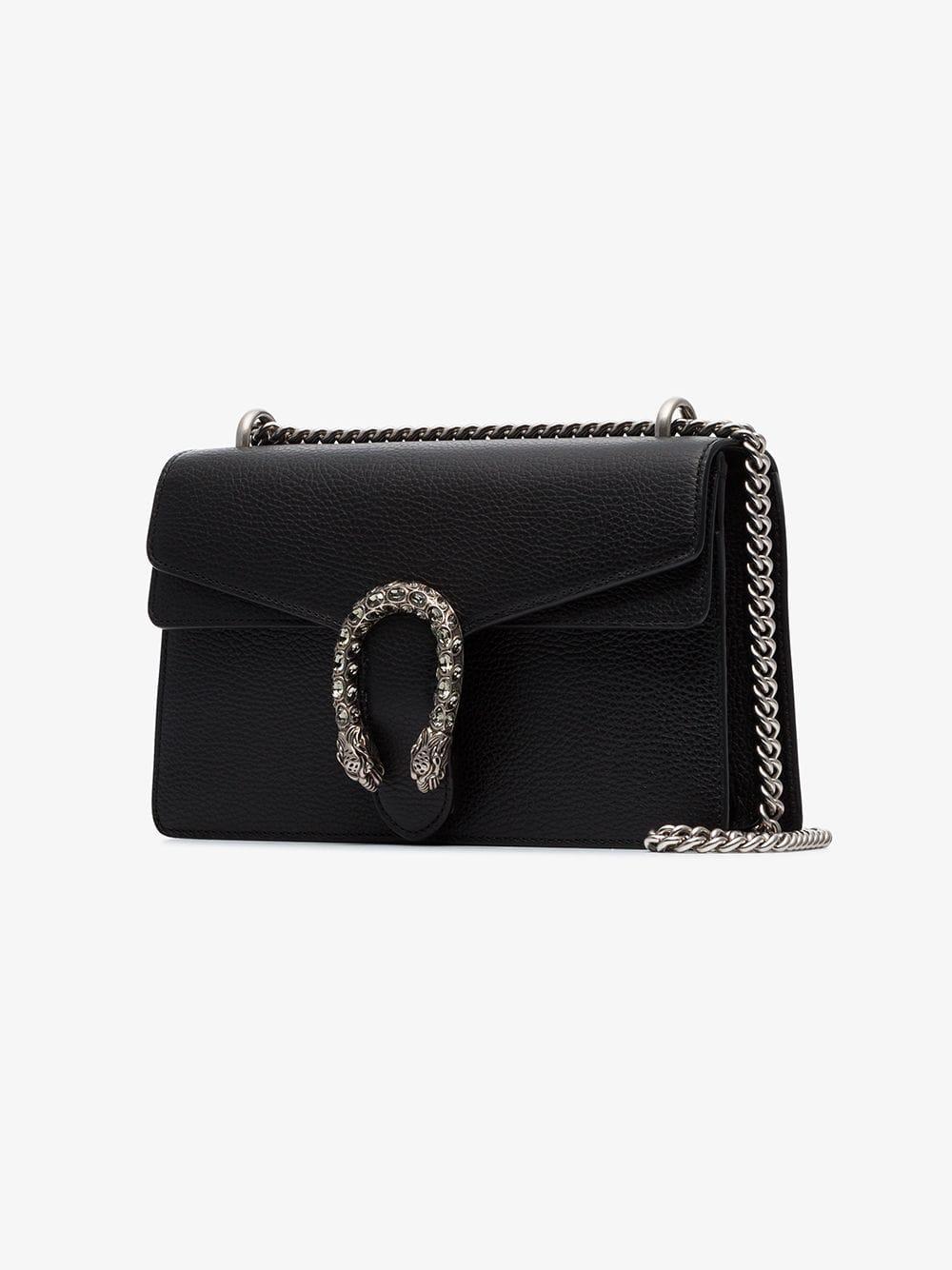 Gucci Black Dionysus Small Leather Shoulder Bag in Black - Lyst