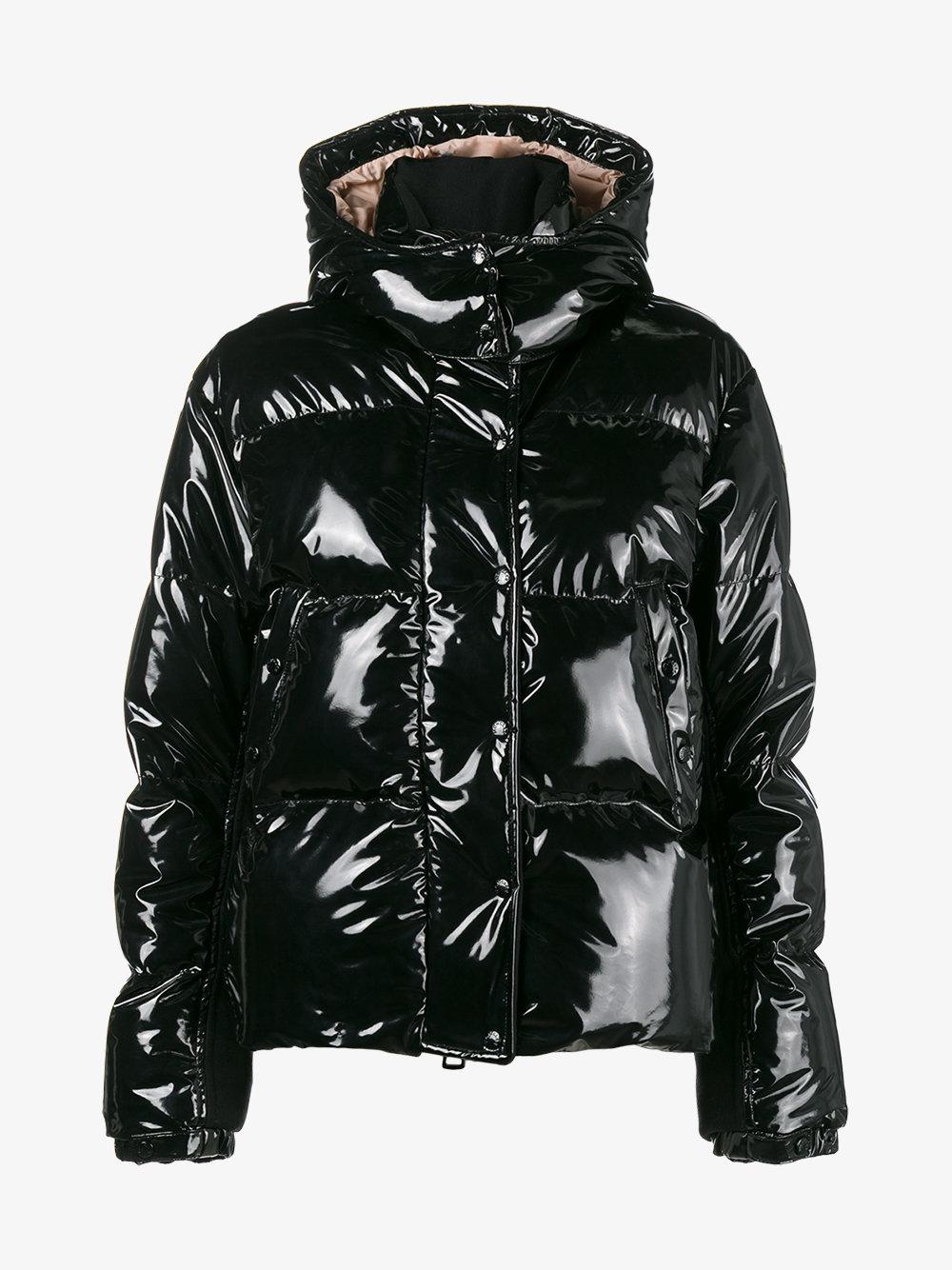 Moncler Synthetic Feather Down Shiny Puffer Jacket in Black - Lyst