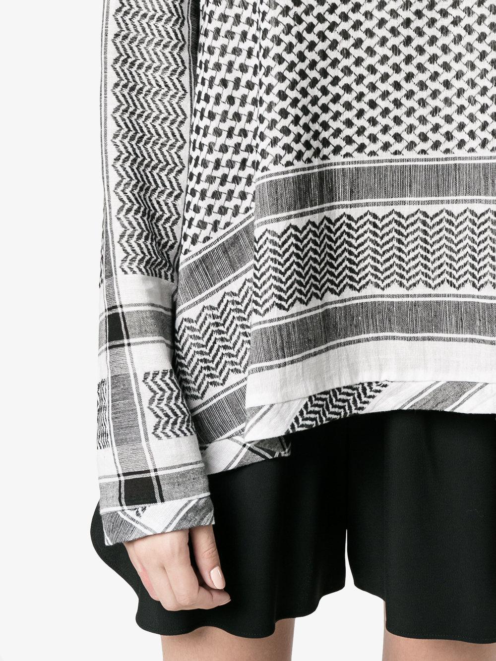 Lyst Cecilie Copenhagen Keffiyeh Print V Neck Shirt In Black