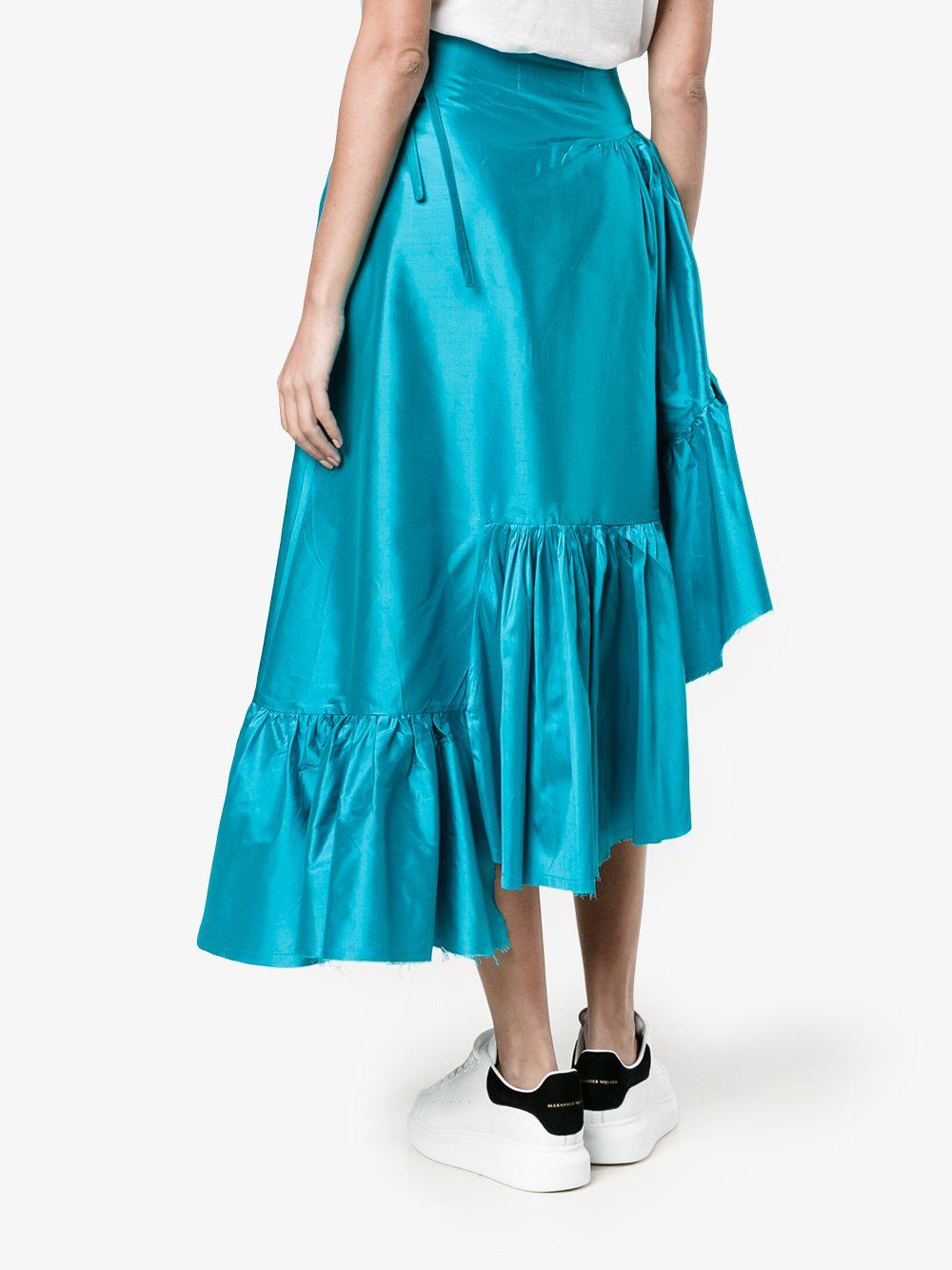 Lyst - Marques'Almeida Tiered Asymmetric Skirt in Blue