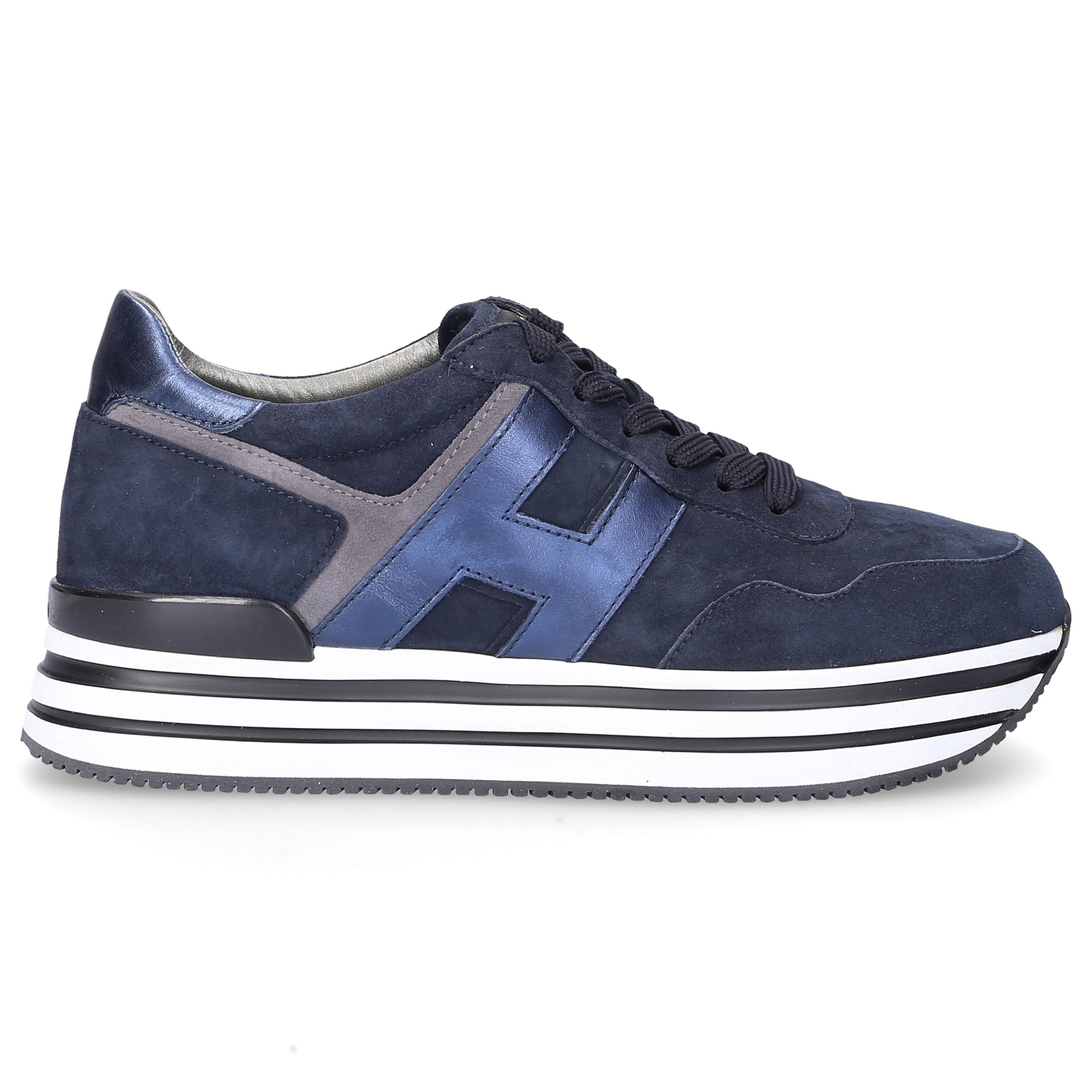 Hogan Leather Low-top Sneakers H483 Suede Logo Dark Blue - Lyst
