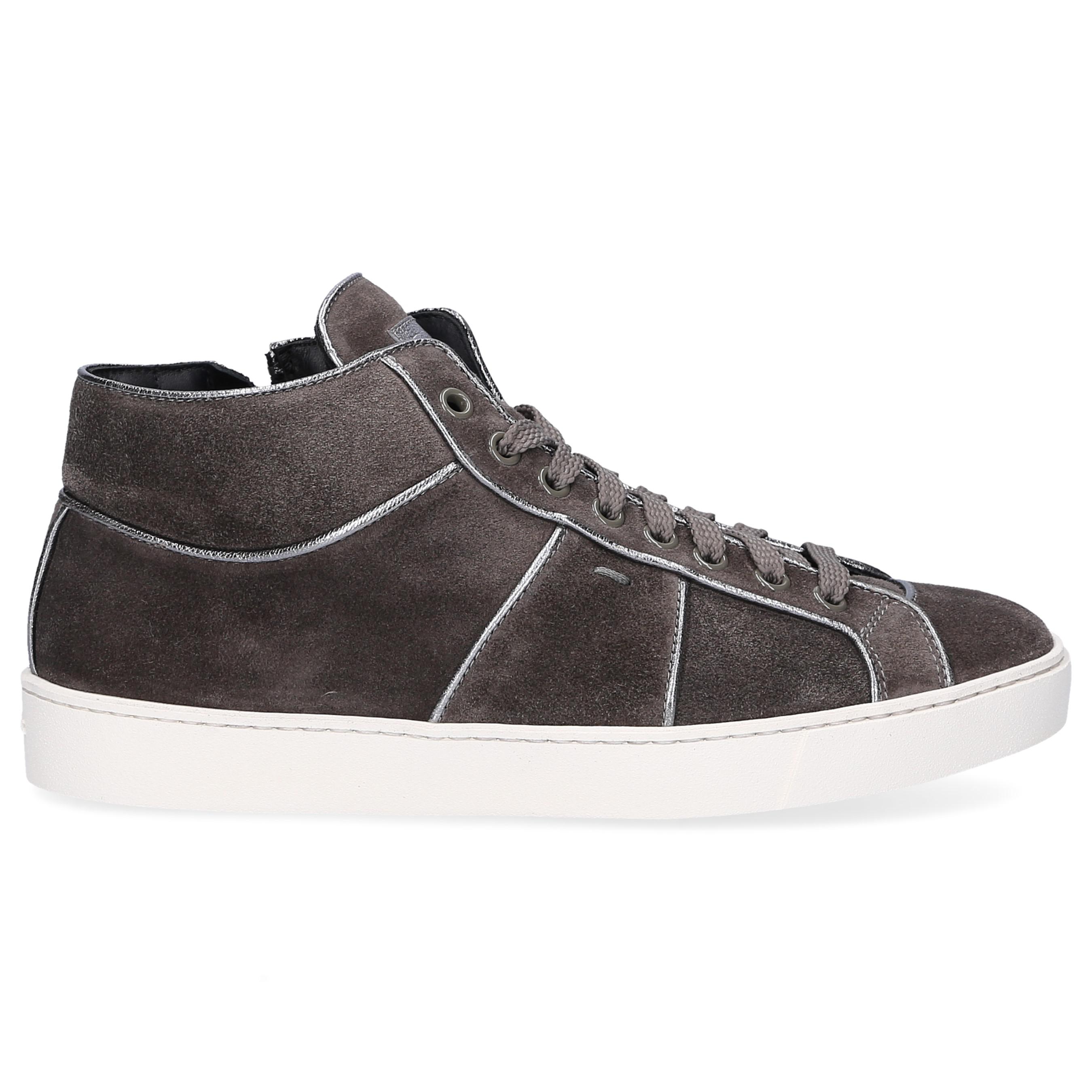 Lyst - Santoni High-top Sneakers 60429 Suede Taupe in Gray
