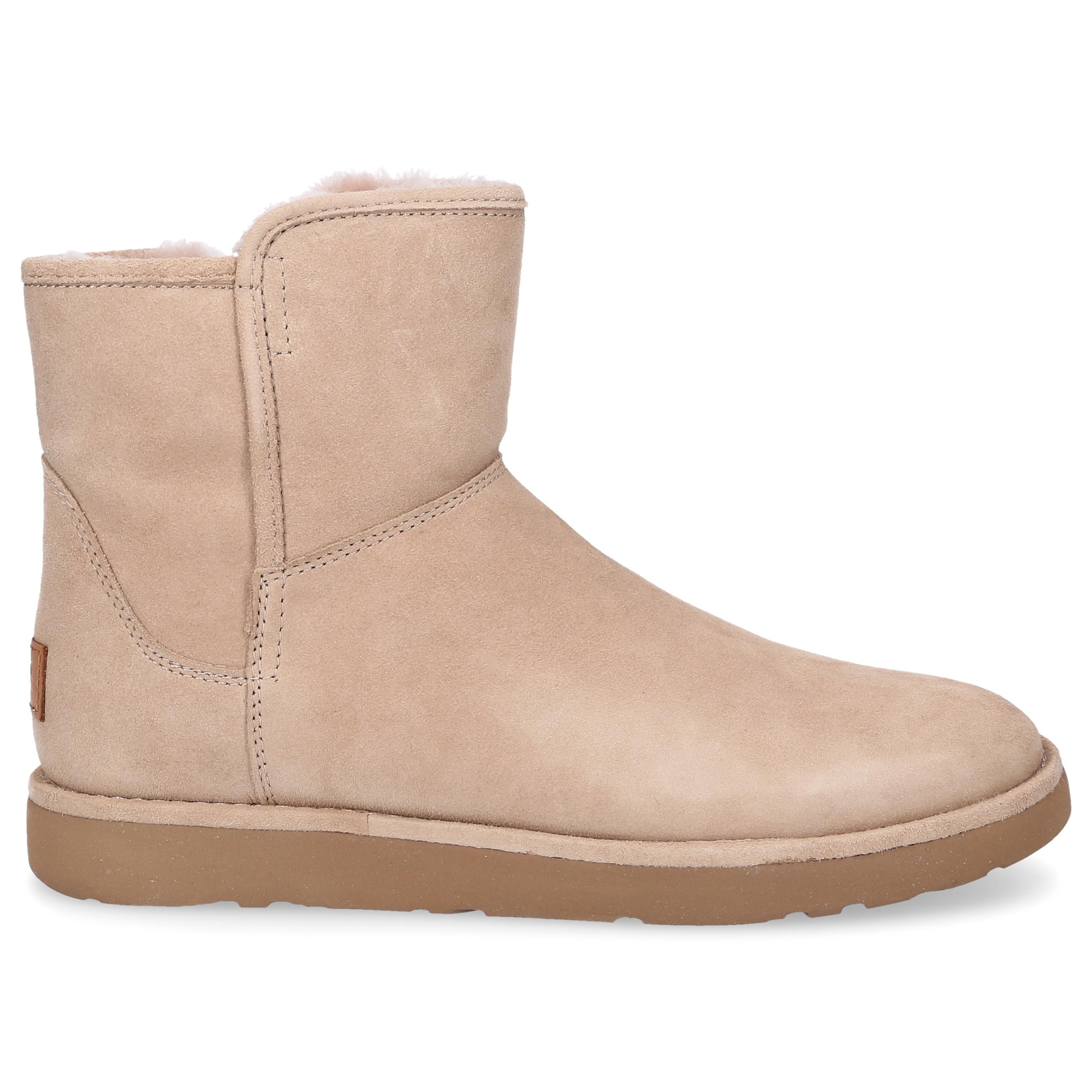 UGG Ankle Boots Abree Mini Suede Logo Beige in Natural - Lyst