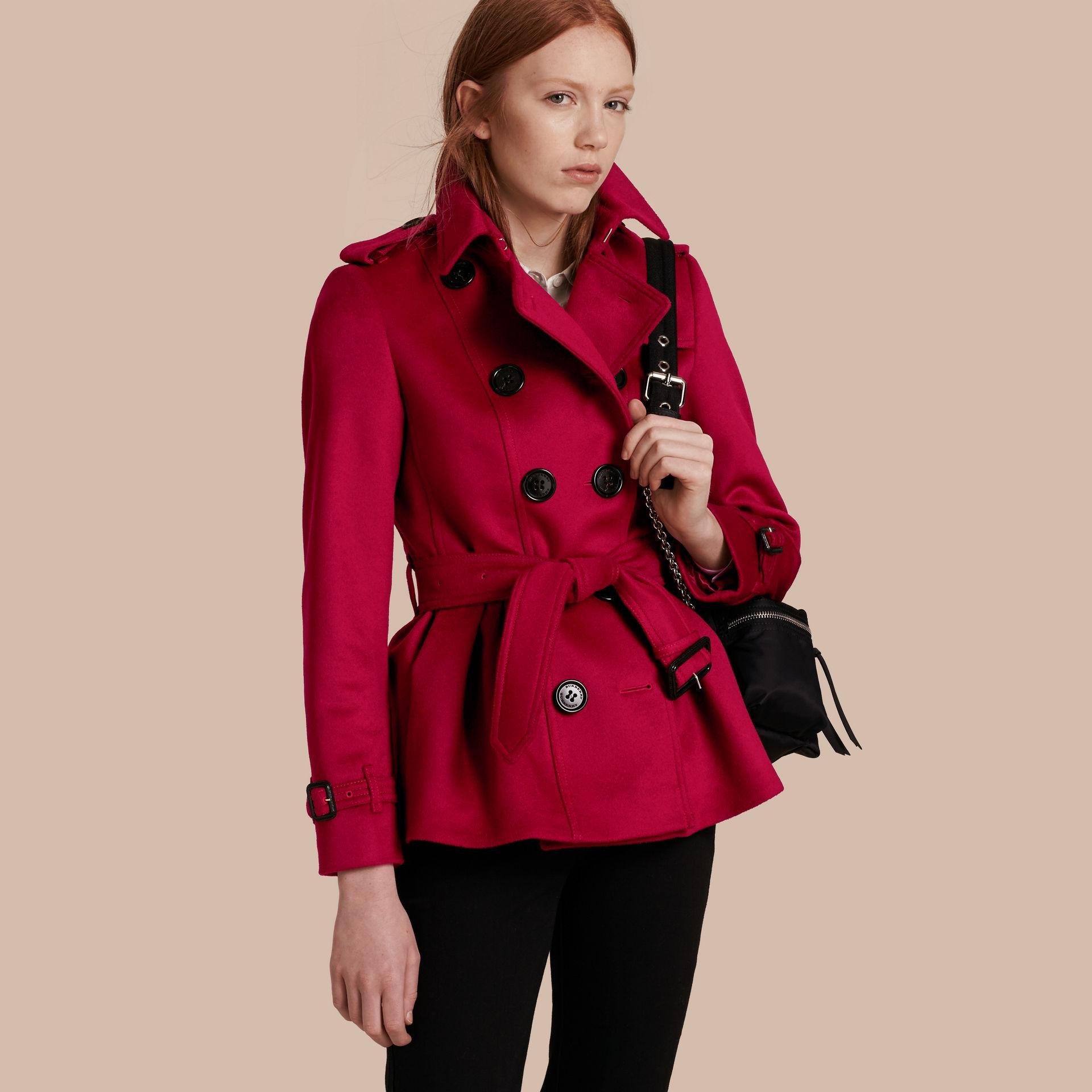 burberry red wool coat
