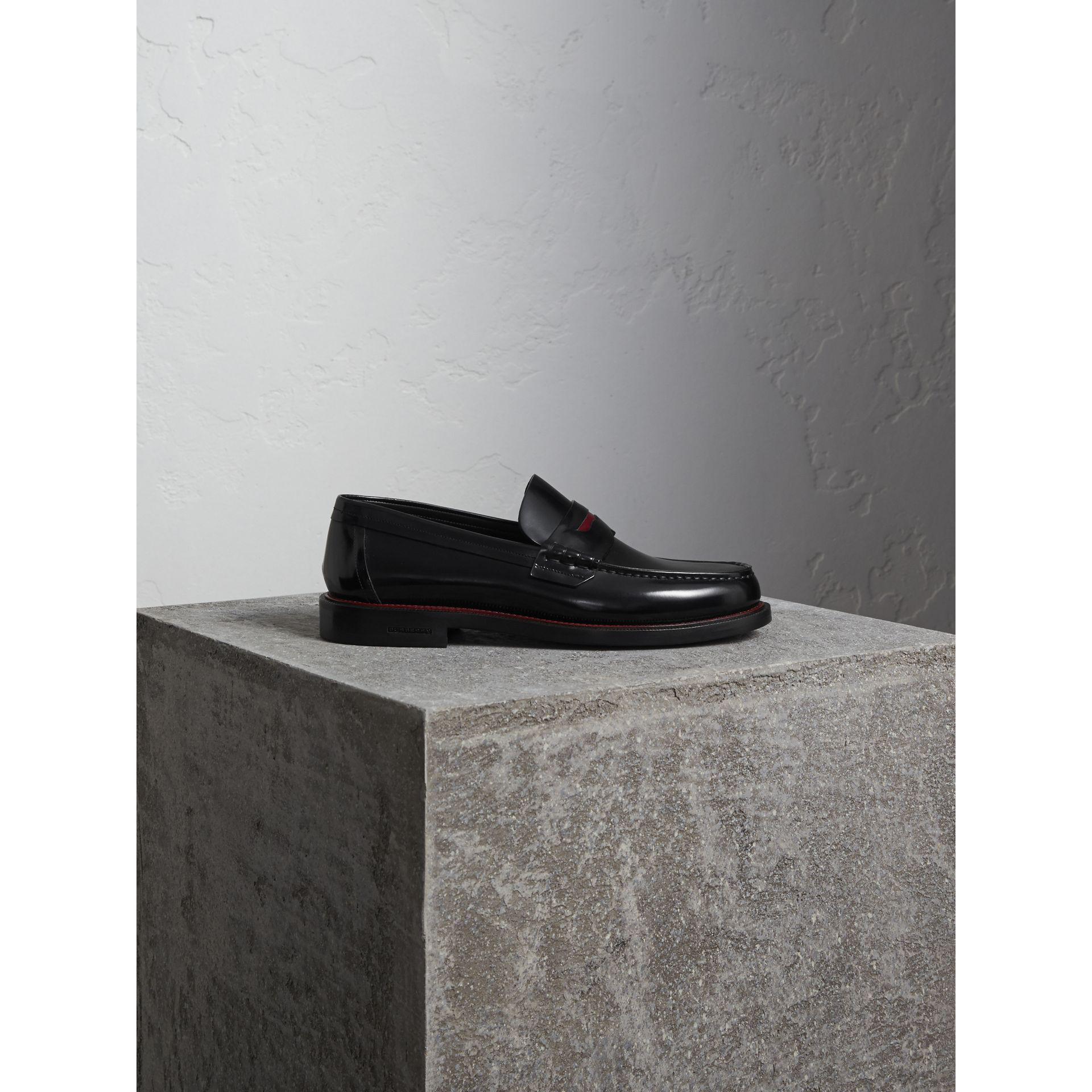two tone penny loafers black and white