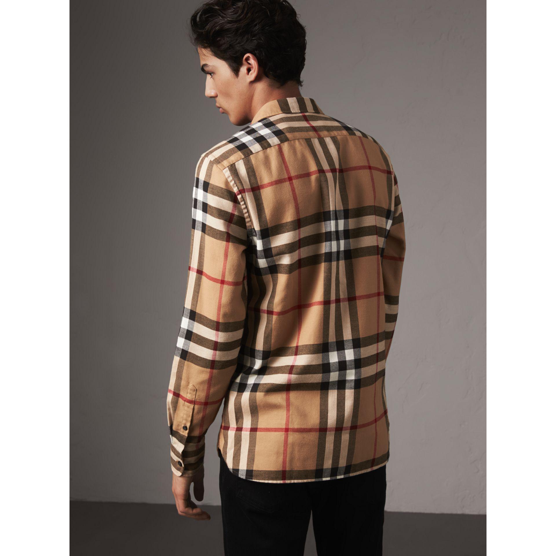 Lyst Burberry Check Cotton Flannel Shirt For Men