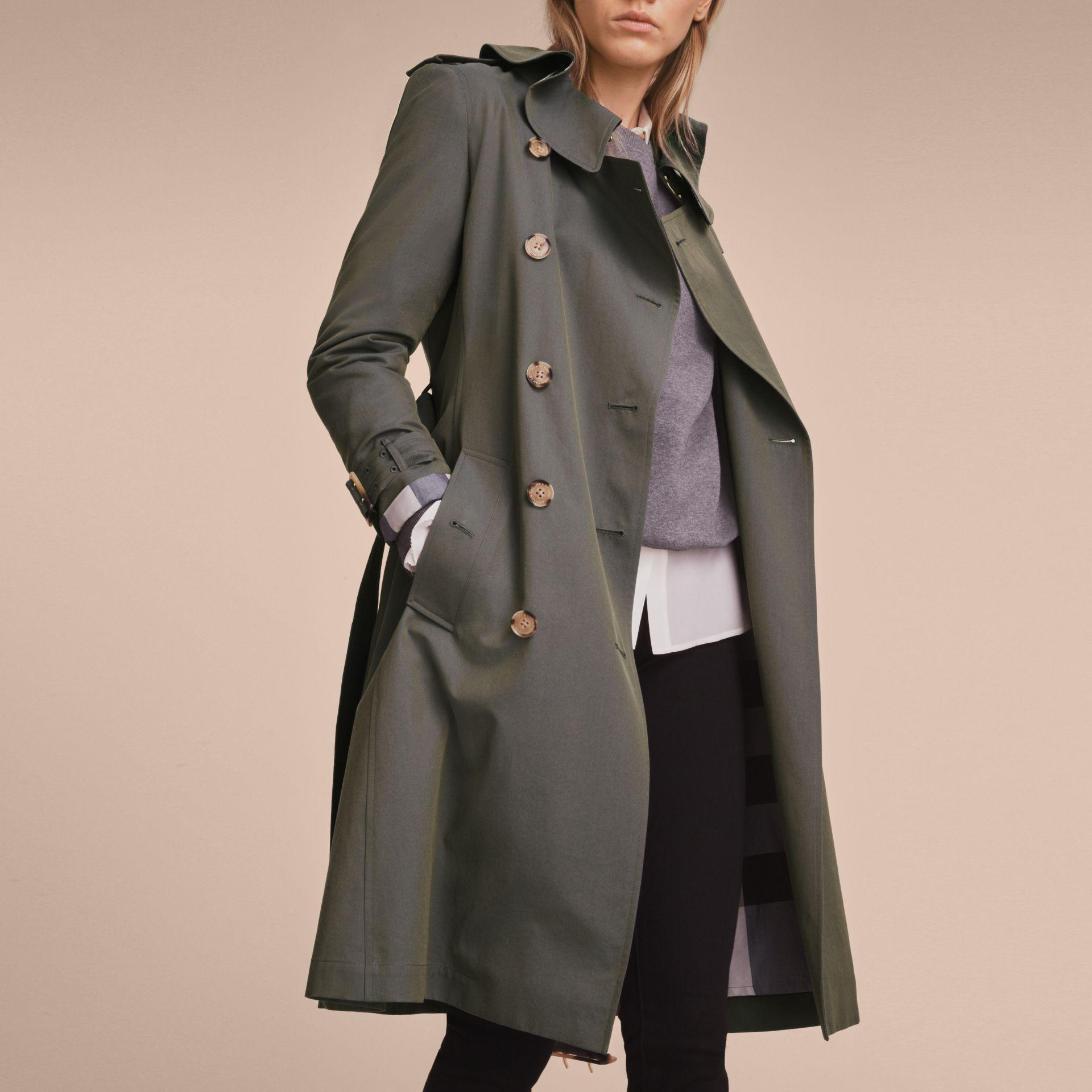 Lyst Burberry Tropical Gabardine Trench Coat With Ruffle Detail Storm